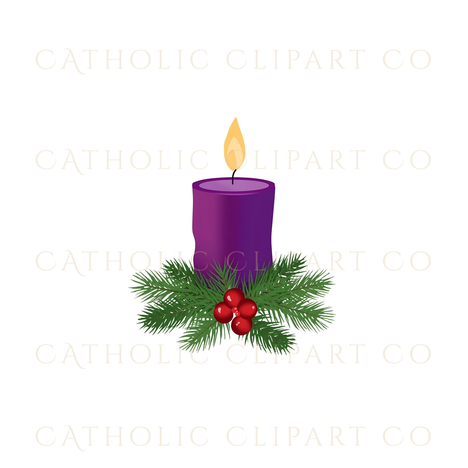 Christian Advent wreath illustration • Ilustración de corona de Adviento cristiana