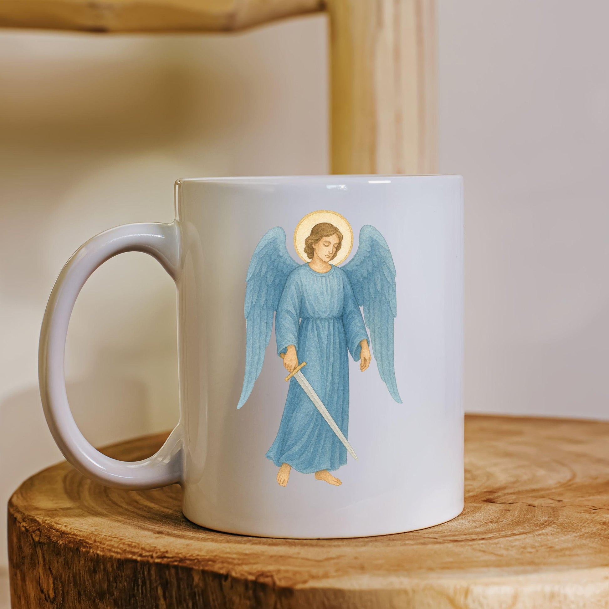 Blue robe archangel clipart for prayer journals | Clipart de arcángel con túnica azul para diarios de oración