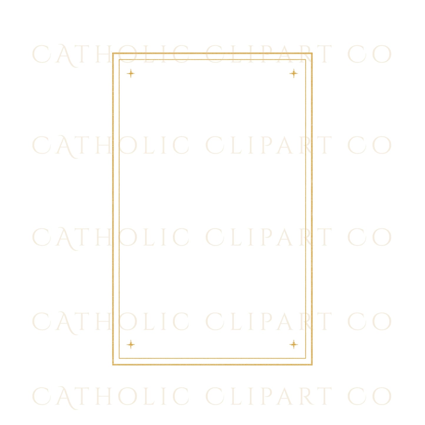 Gold rectangle frame for printable saint images / Marco rectangular dorado para imágenes de santos imprimibles
