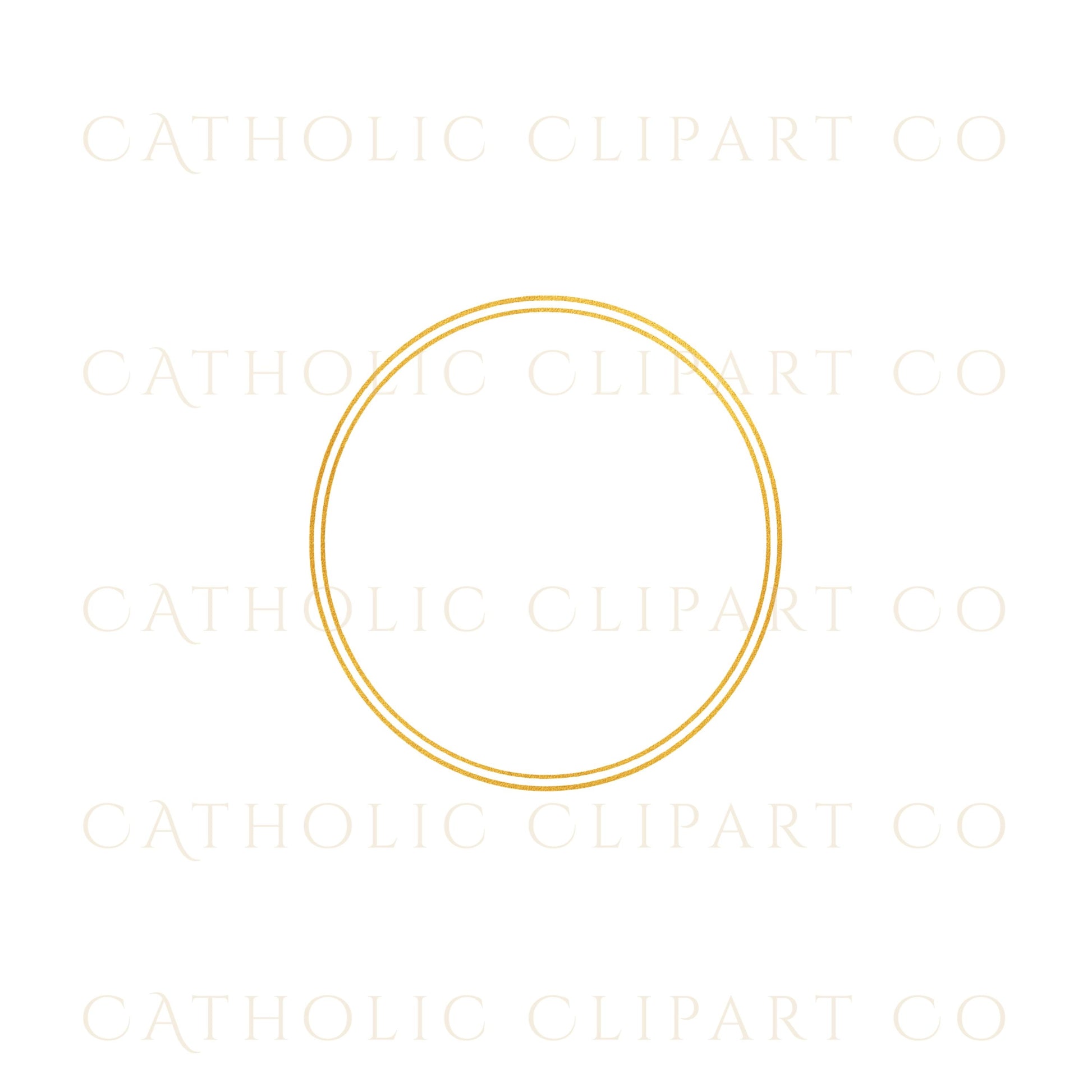 Digital gold frame clipart for religious creators / Clipart de marco dorado digital para creadores religiosos