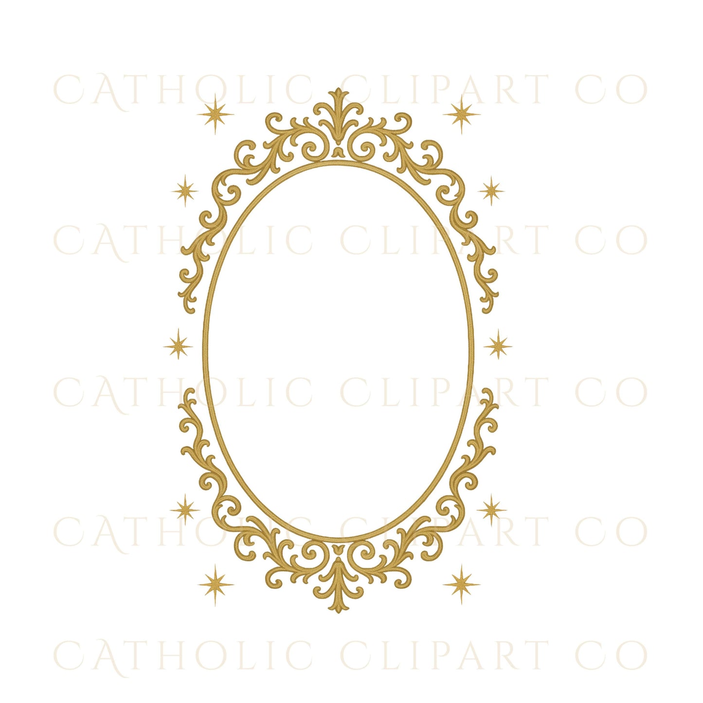 Vintage-style gold frame for Christian creatives / Marco dorado estilo vintage para creadores cristianos