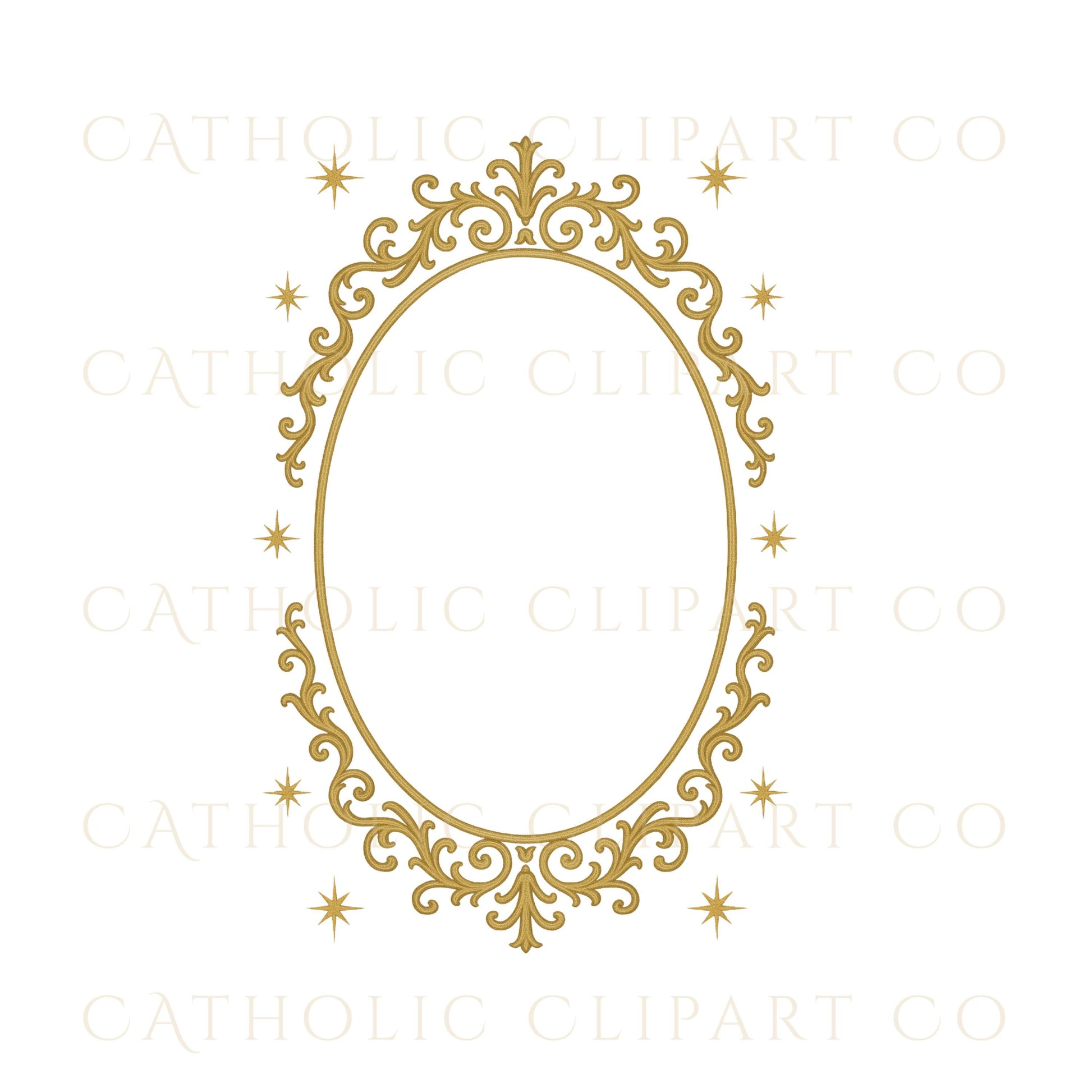 Vintage-style gold frame for Christian creatives / Marco dorado estilo vintage para creadores cristianos