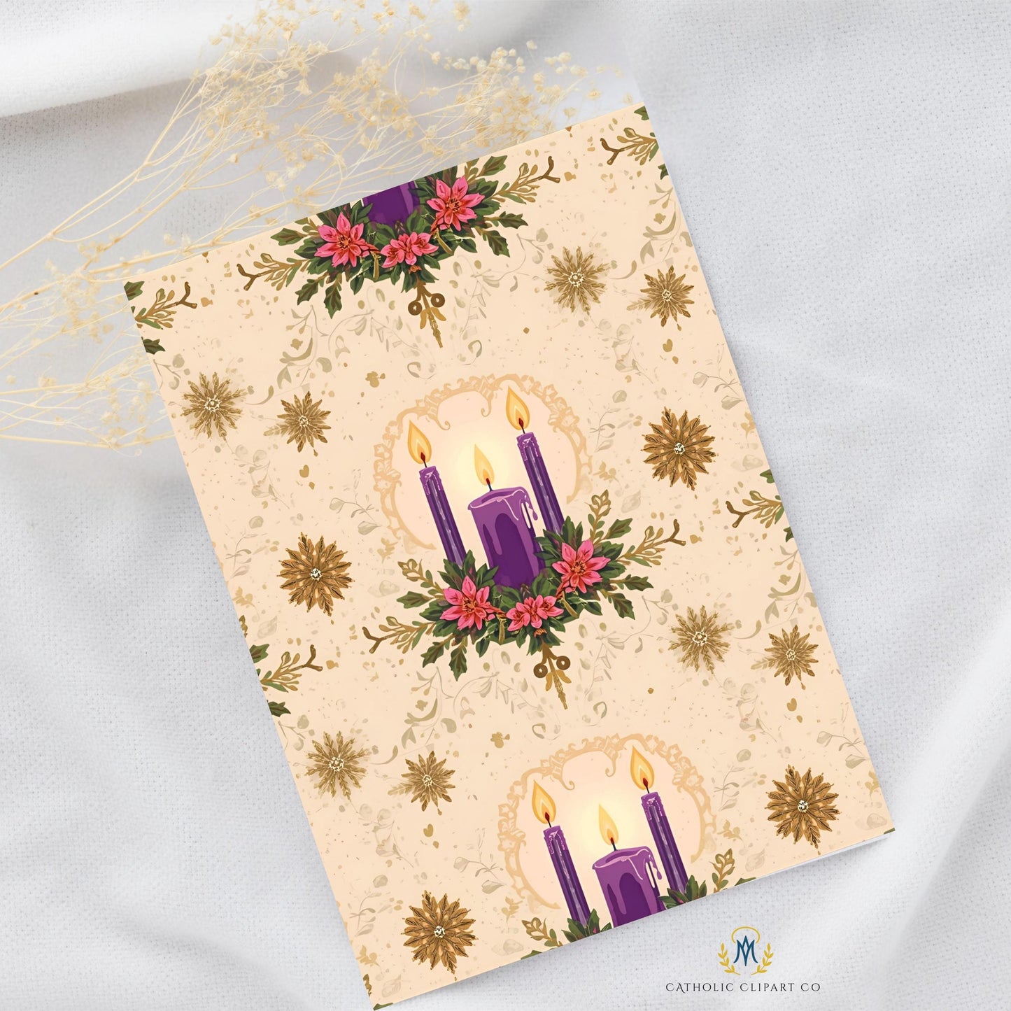 Non seamless vintage Advent candle background for scrapbooking / Fondo no continuo de velas de Adviento estilo vintage para scrapbooking