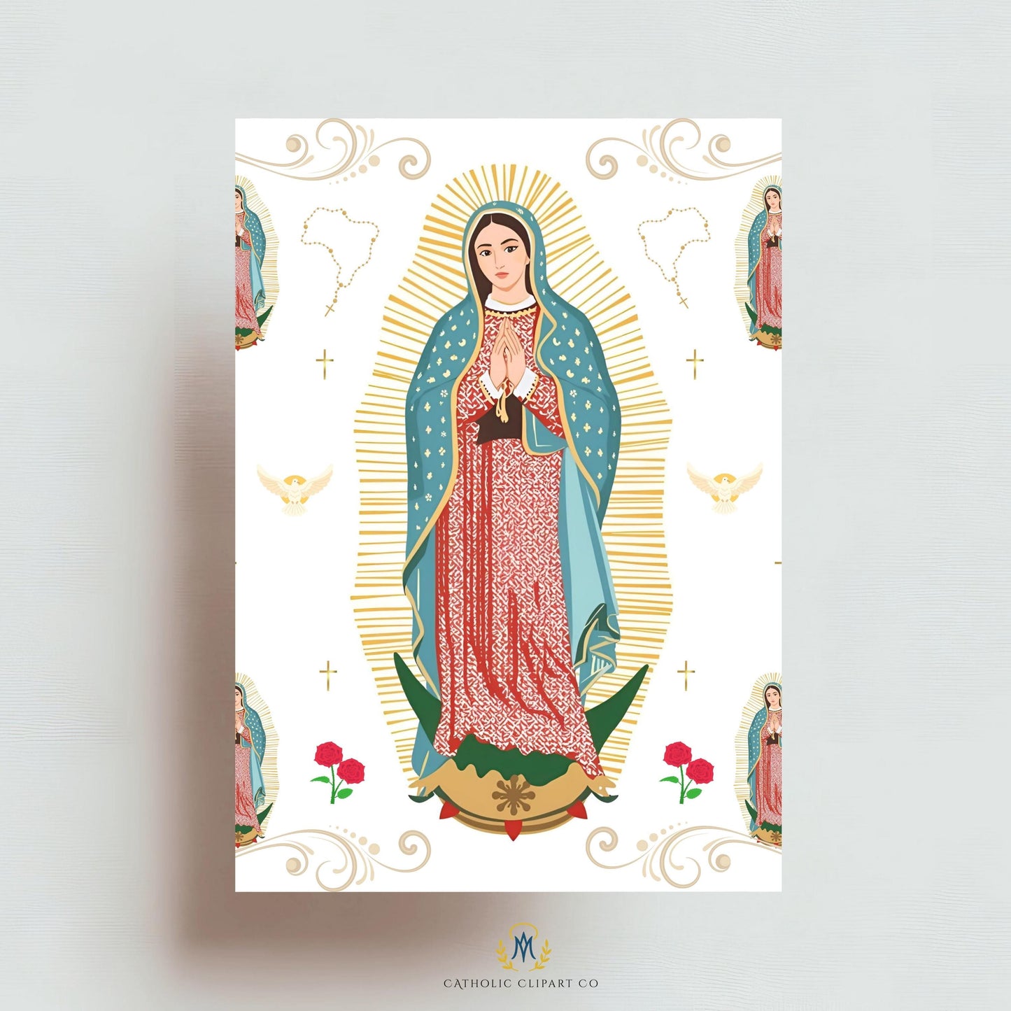 Faith-based digital paper for prayer cards and journals – Papel digital religioso para tarjetas de oración y diarios