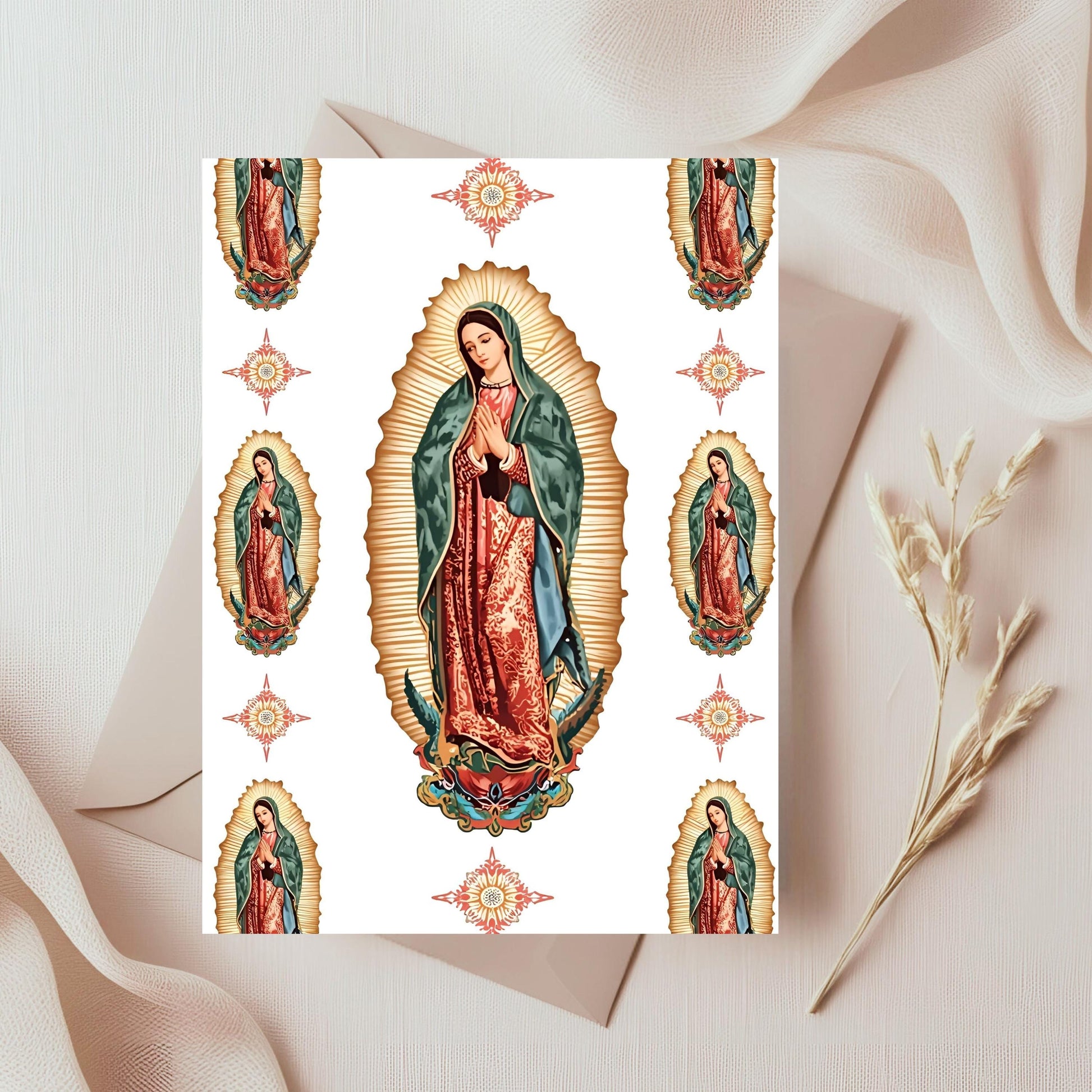 Virgin Mary Catholic background with gold rays – Fondo católico de la Virgen María con rayos dorados