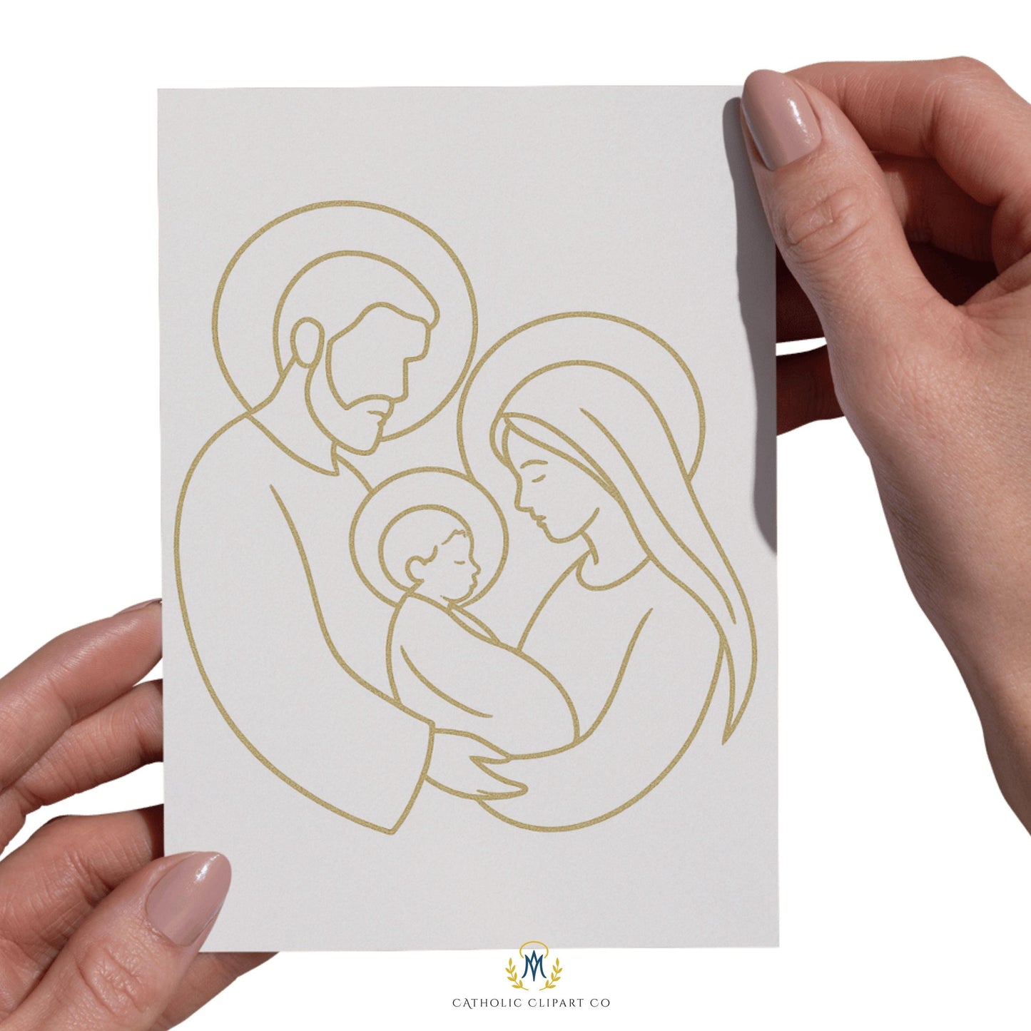 Minimalist Holy Family clipart – Clipart minimalista de la Sagrada Familia