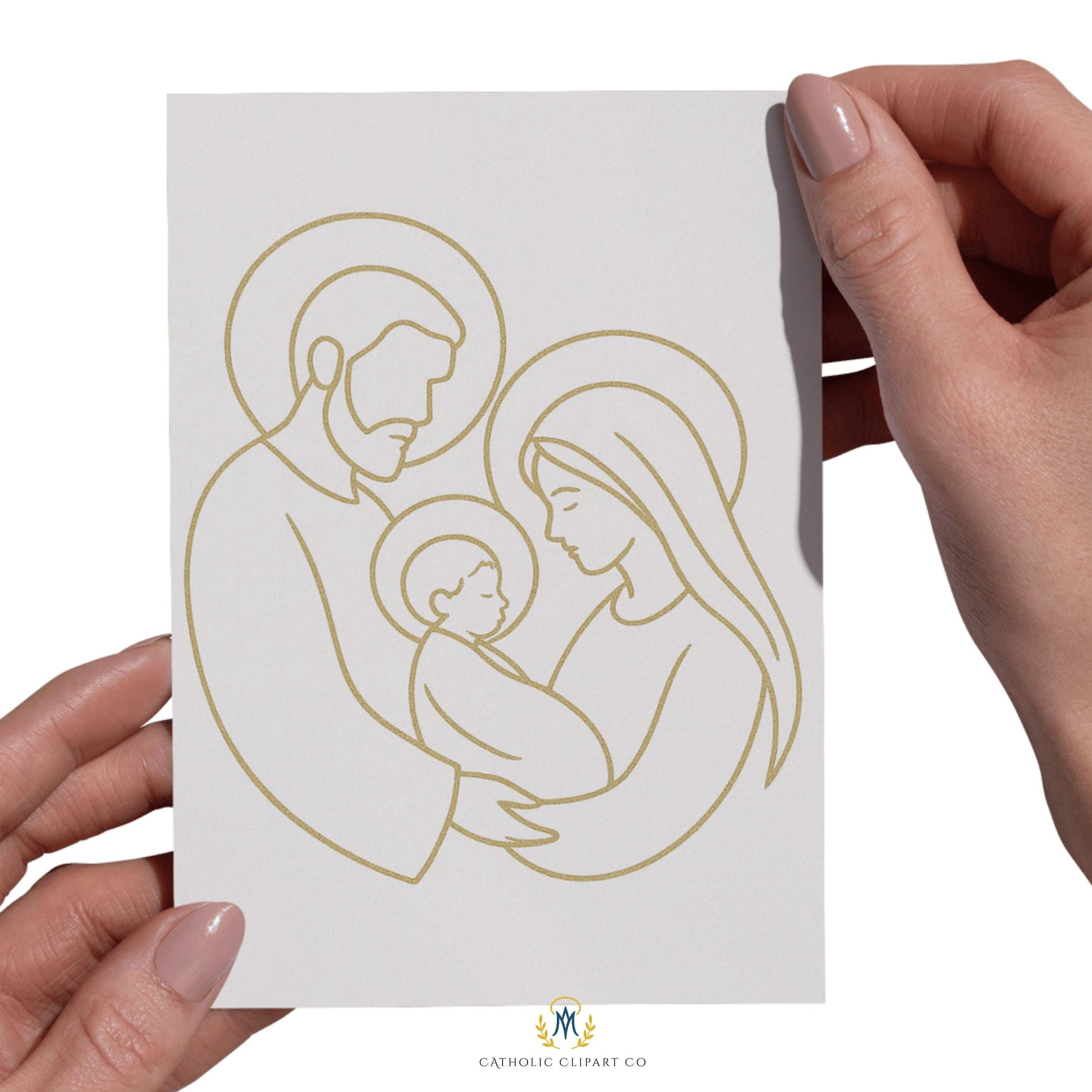 Minimalist Holy Family clipart – Clipart minimalista de la Sagrada Familia