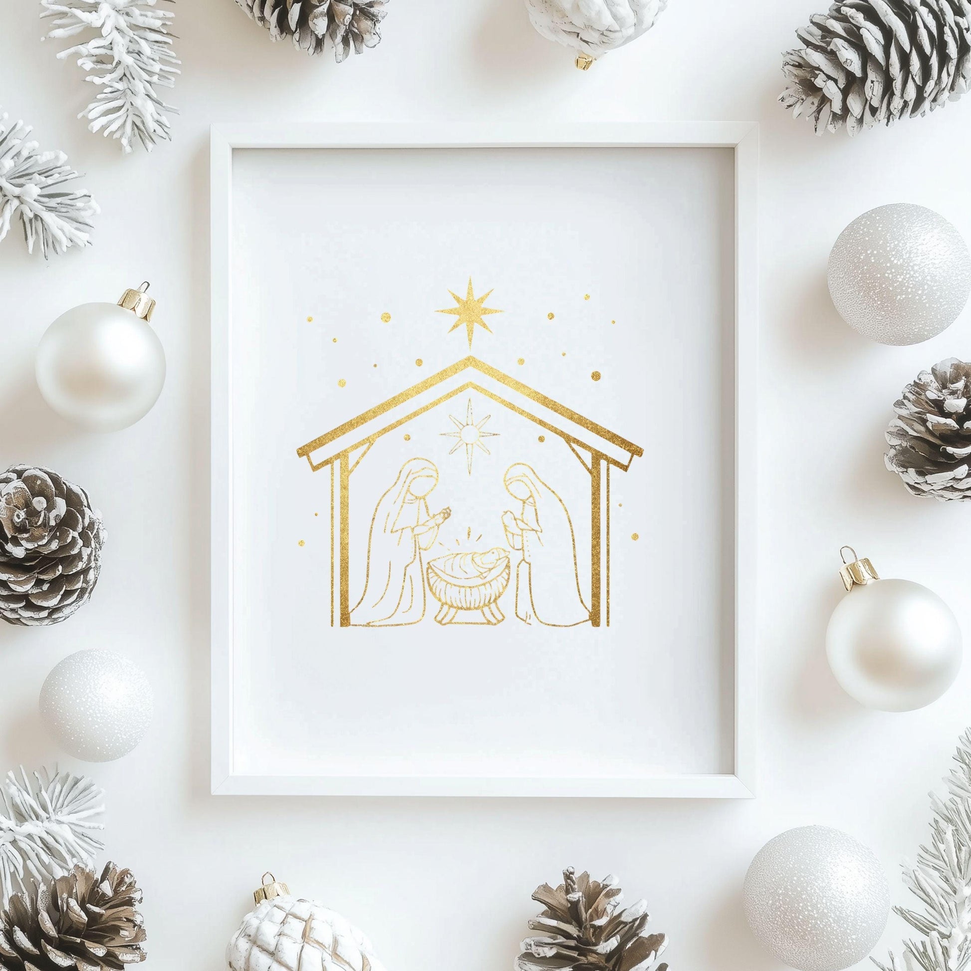 Gold Christmas holy family, Sagrada Familia dorada