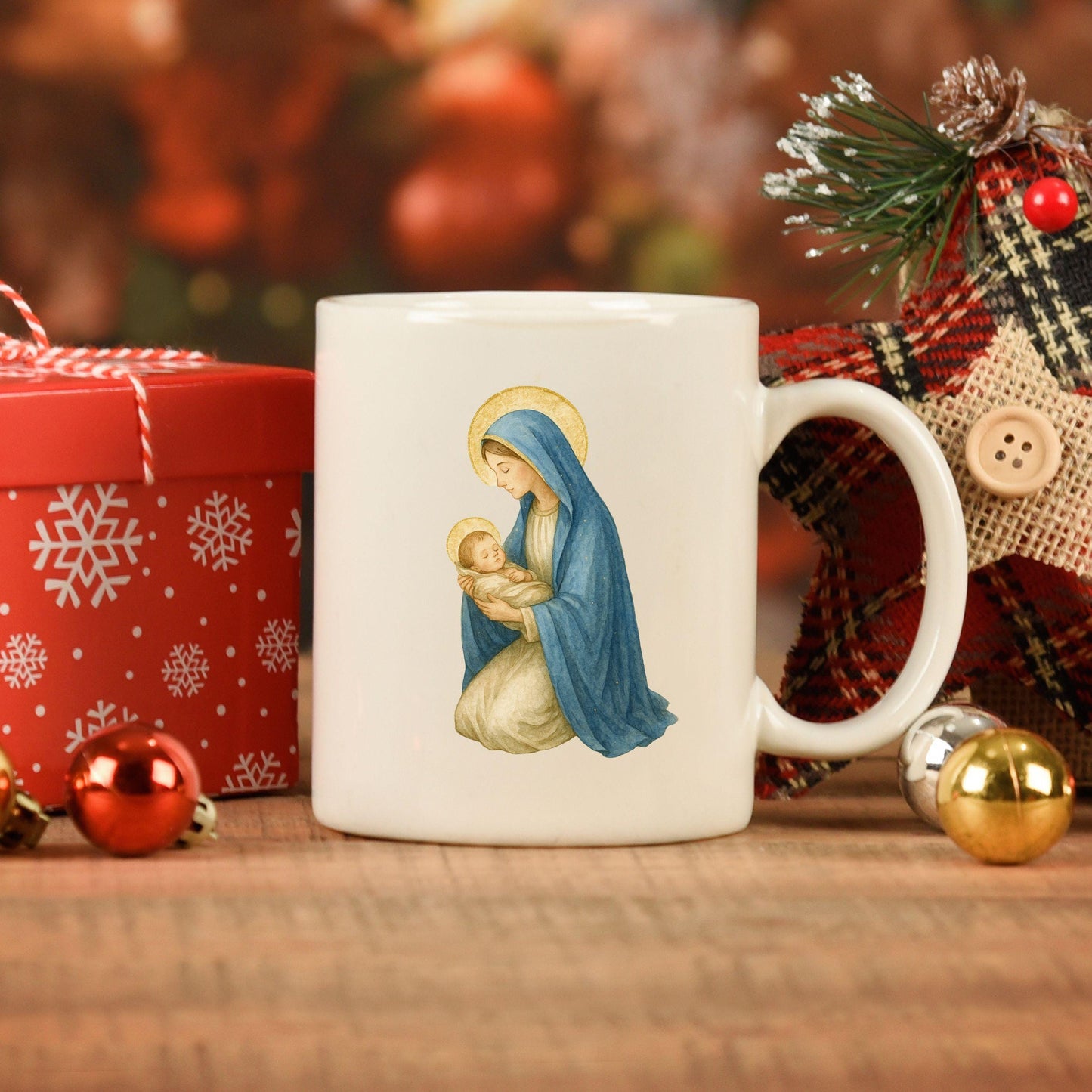 Mary and Joseph watercolor clip art for Christmas crafts — Clipart de María y José en acuarela para manualidades navideñas
