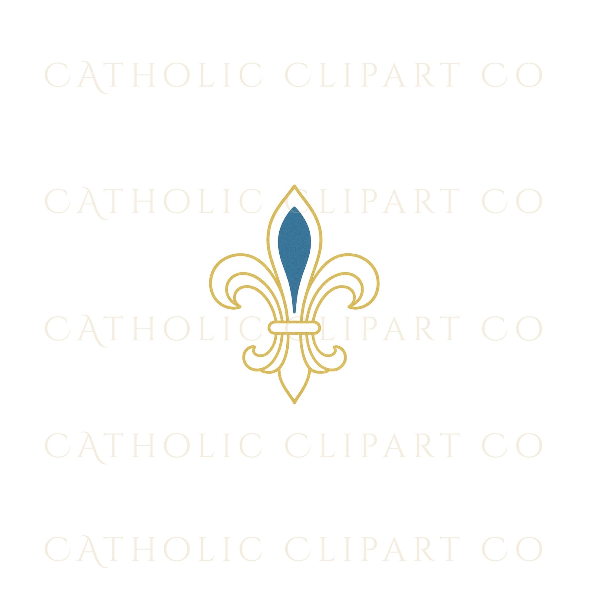 Marian wedding clipart with blue and gold Catholic designs – Clipart mariano para boda con diseños católicos en azul y dorado