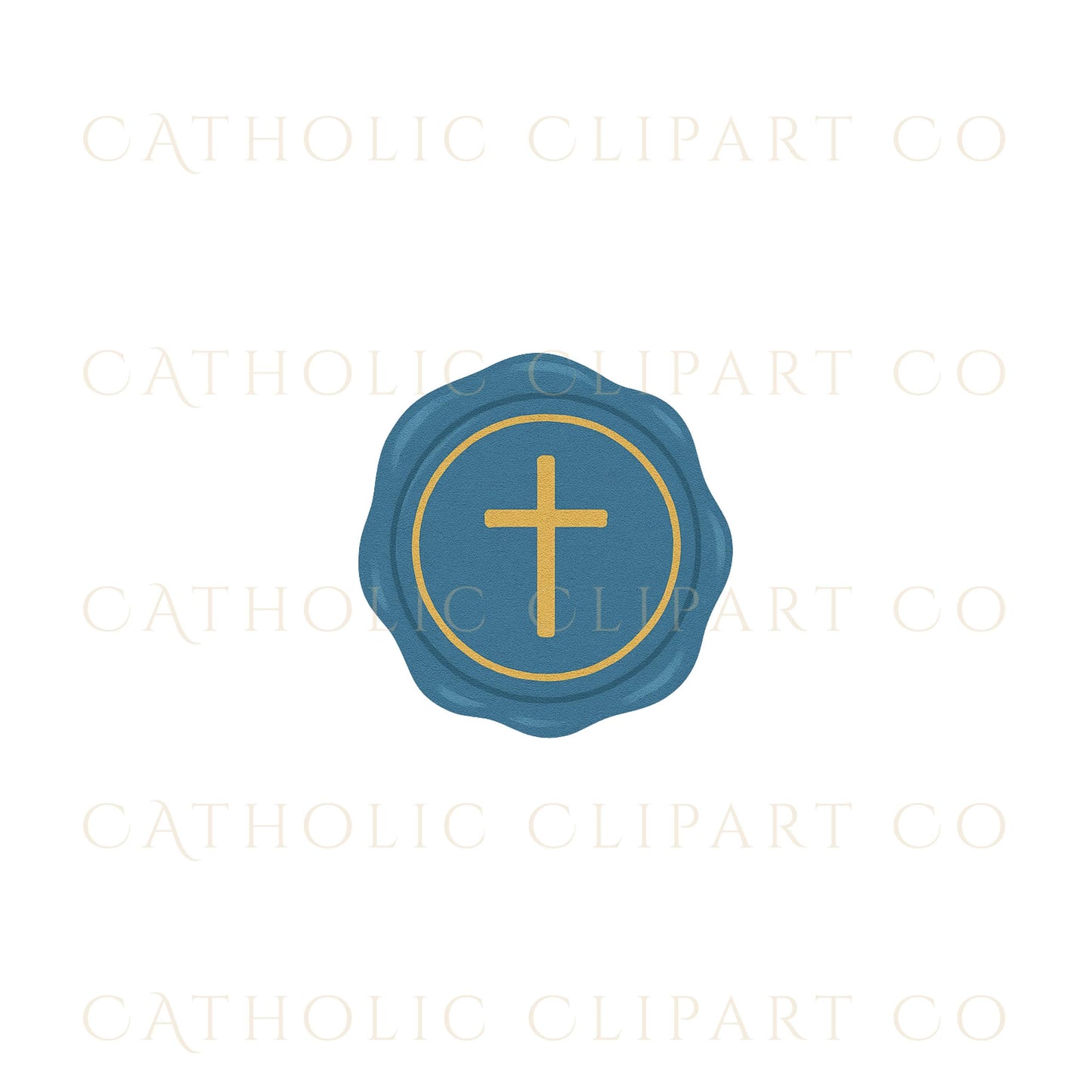 Blue and gold Catholic wedding symbols clipart for invitations – Símbolos católicos de boda en azul y dorado para invitaciones