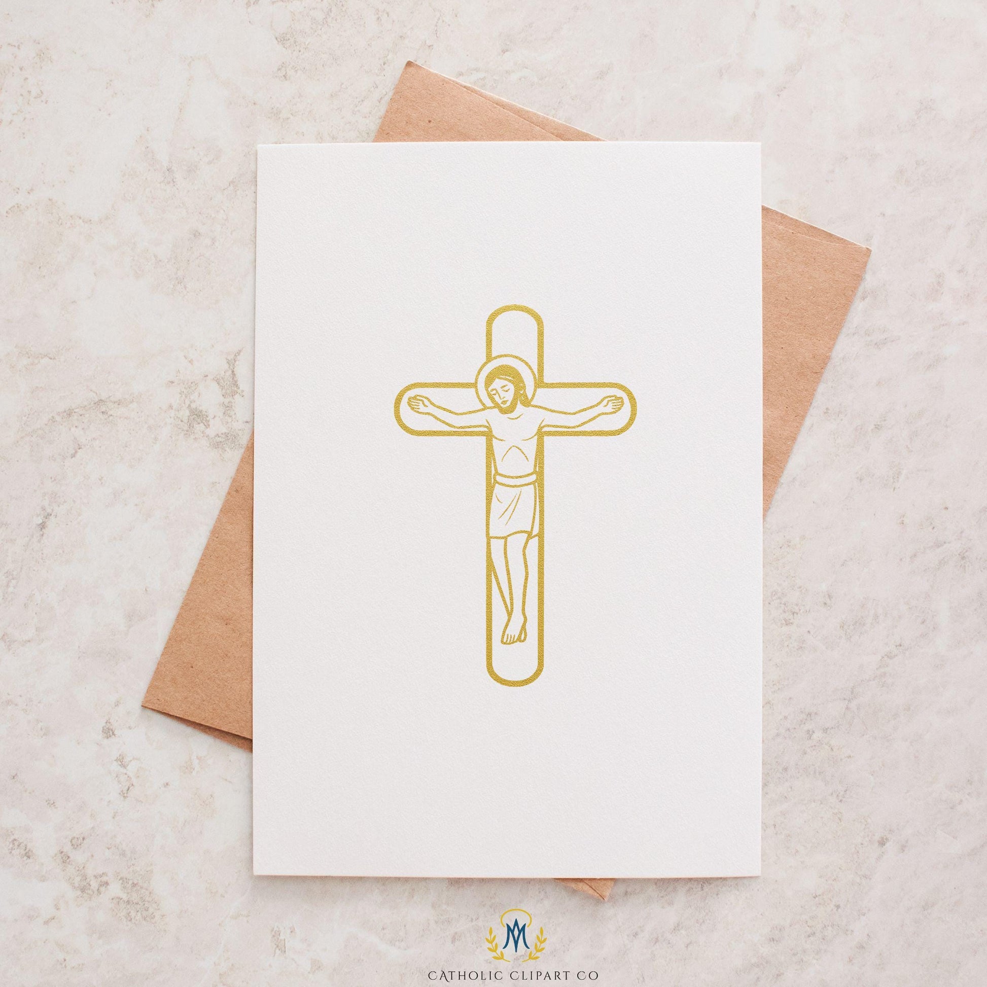 INRI crucifix clipart with Jesus on the Cross / Clipart de crucifijo INRI con Jesús en la Cruz