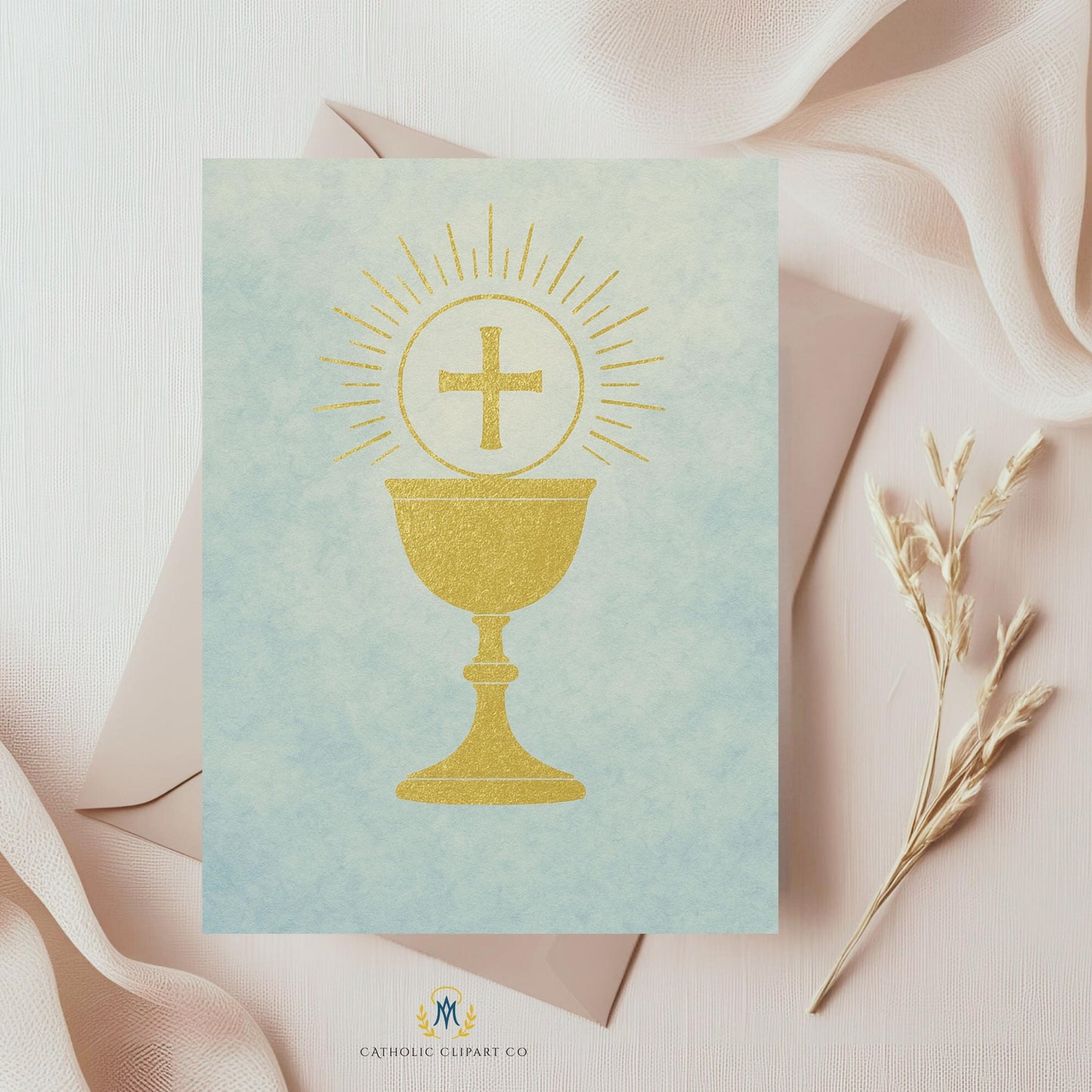 Blue and gold Christian background for scrapbooking — Fondo cristiano azul y dorado para scrapbooking