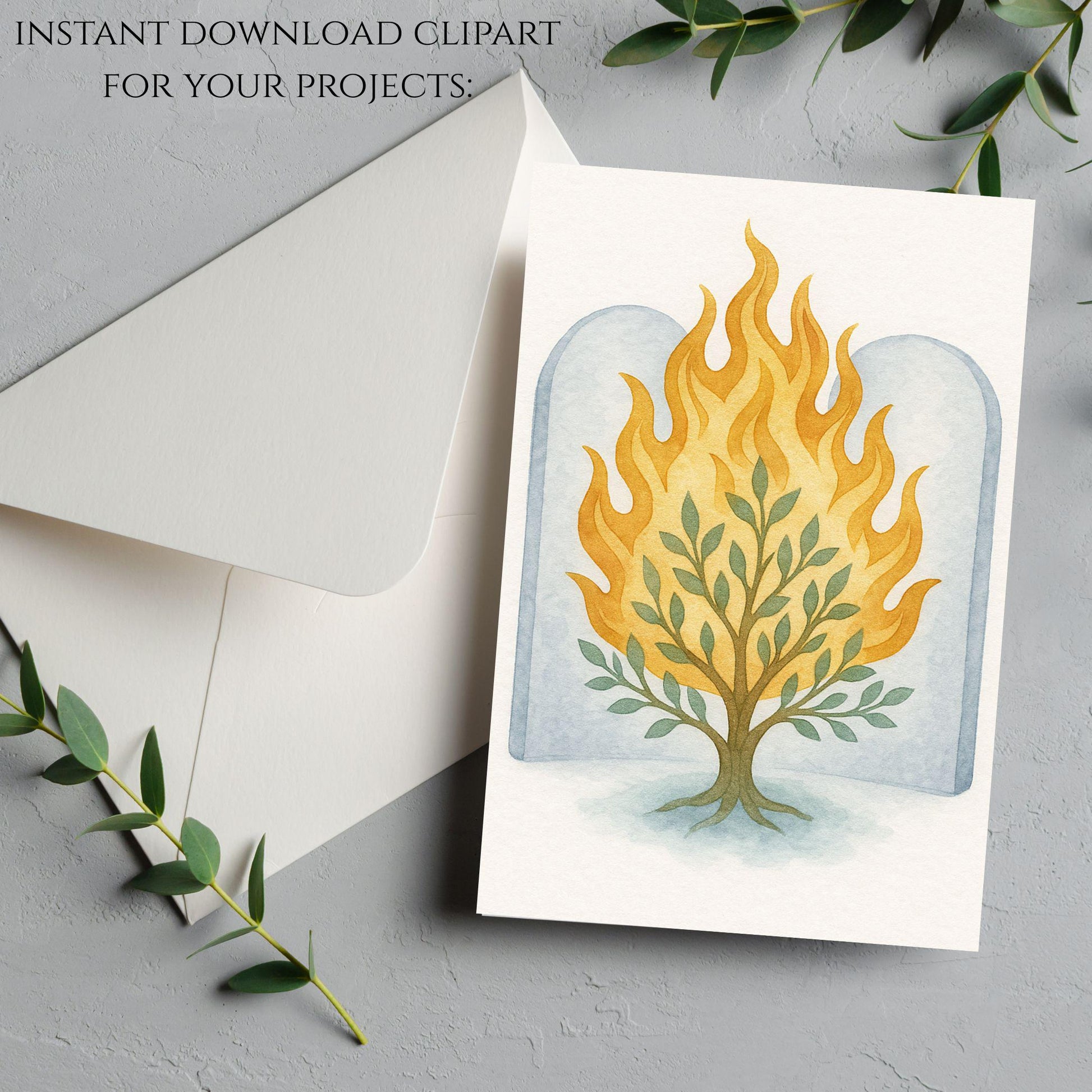 Watercolor religious clipart set for Advent crafts / Conjunto de clipart religioso en acuarela para manualidades de Adviento
