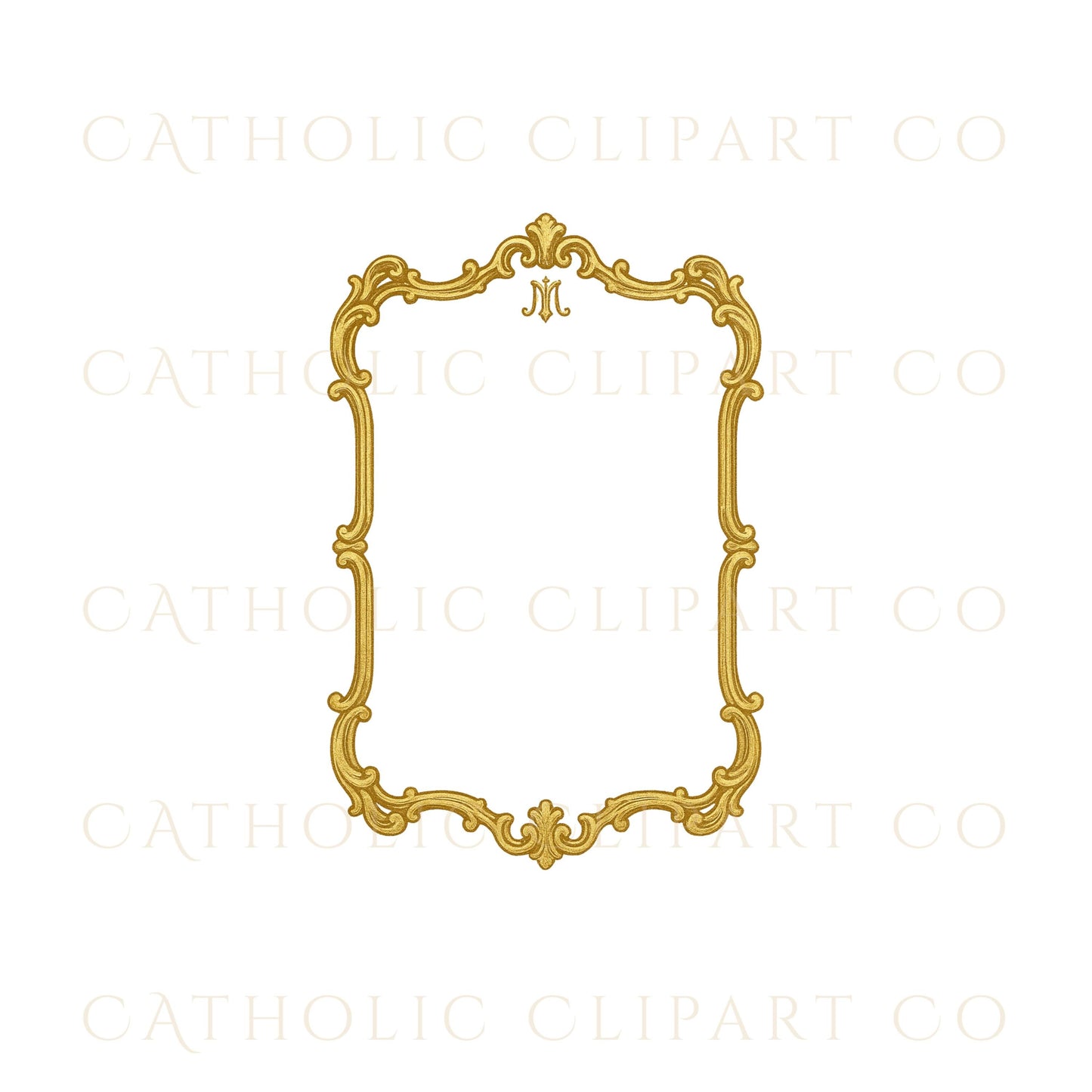 Catholic Christmas gold frame with radiant halo design • Marco dorado católico de Navidad con diseño de halo radiante