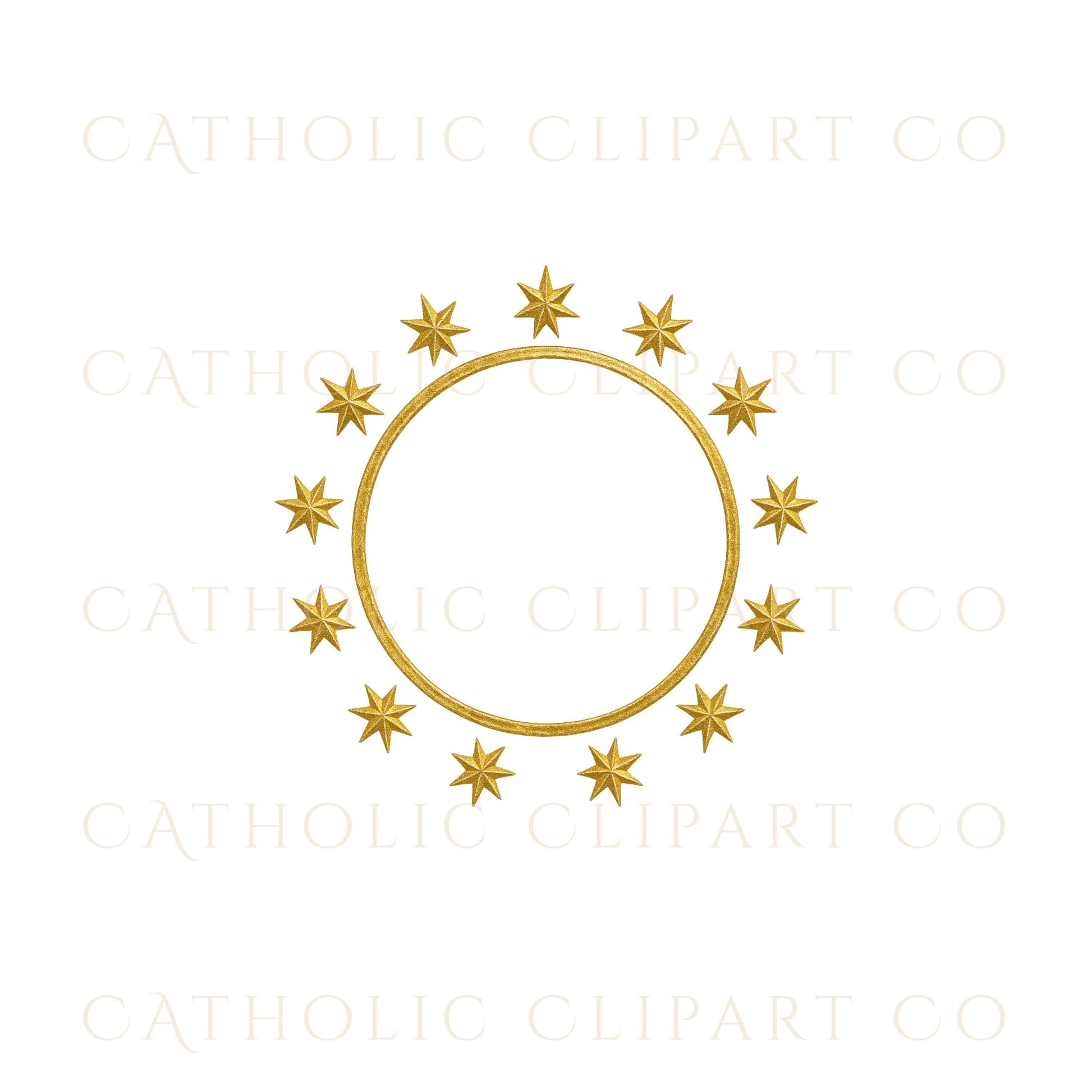 Modern thin gold outline frame for minimalist Catholic art • Marco moderno de línea dorada para arte católico minimalista