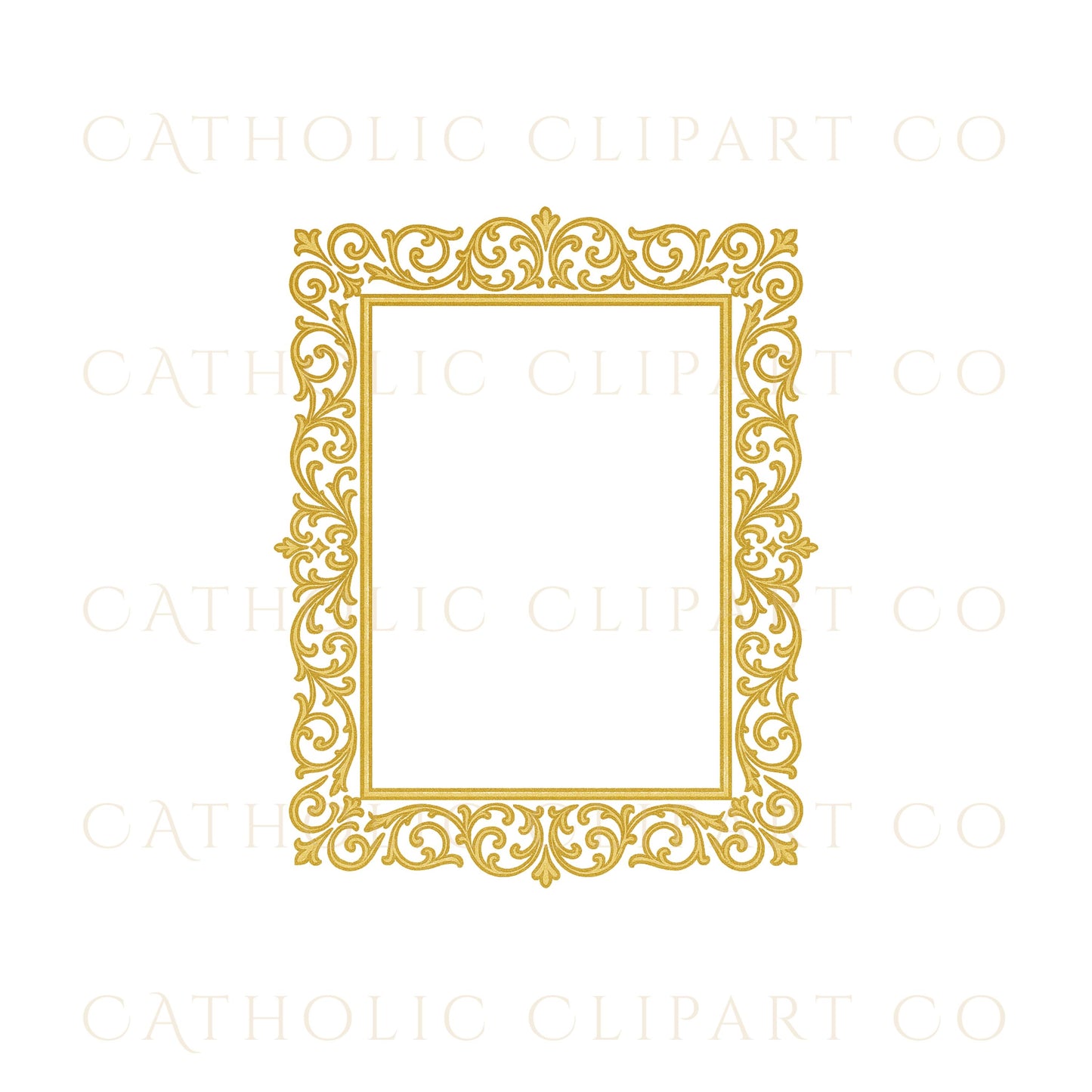 Minimalist gold rectangle frame with Star of Bethlehem accent • Marco rectangular minimalista dorado con la Estrella de Belén