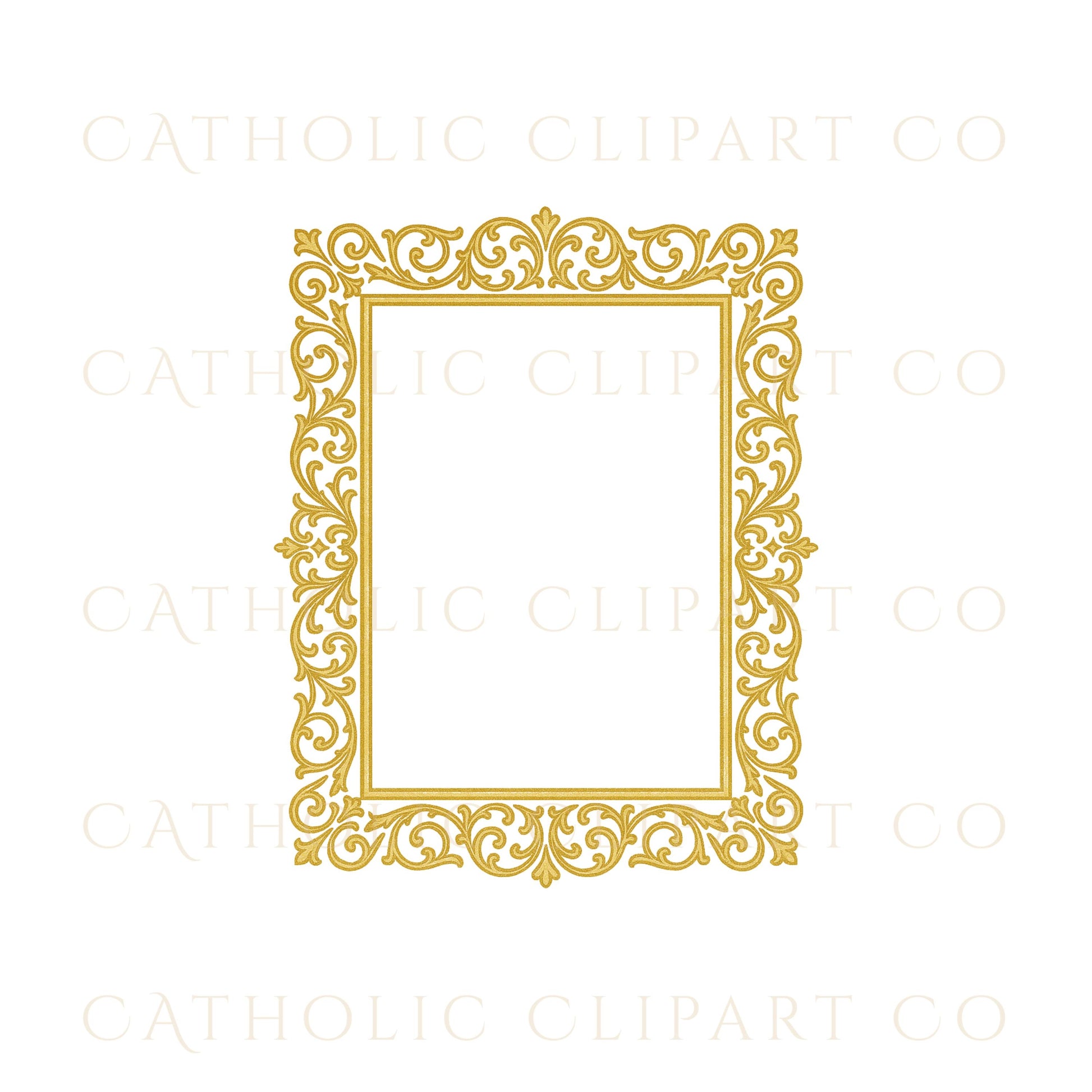 Minimalist gold rectangle frame with Star of Bethlehem accent • Marco rectangular minimalista dorado con la Estrella de Belén