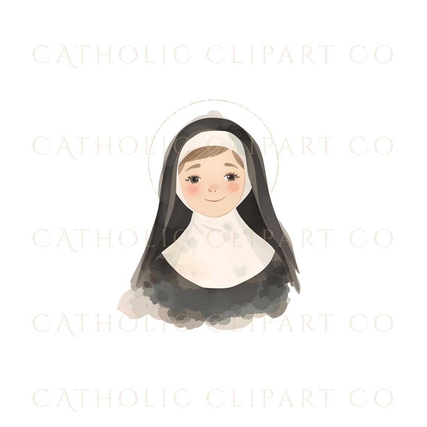 Little Flower saint watercolor PNG | Santa “Pequeña Flor” en estilo acuarela PNG