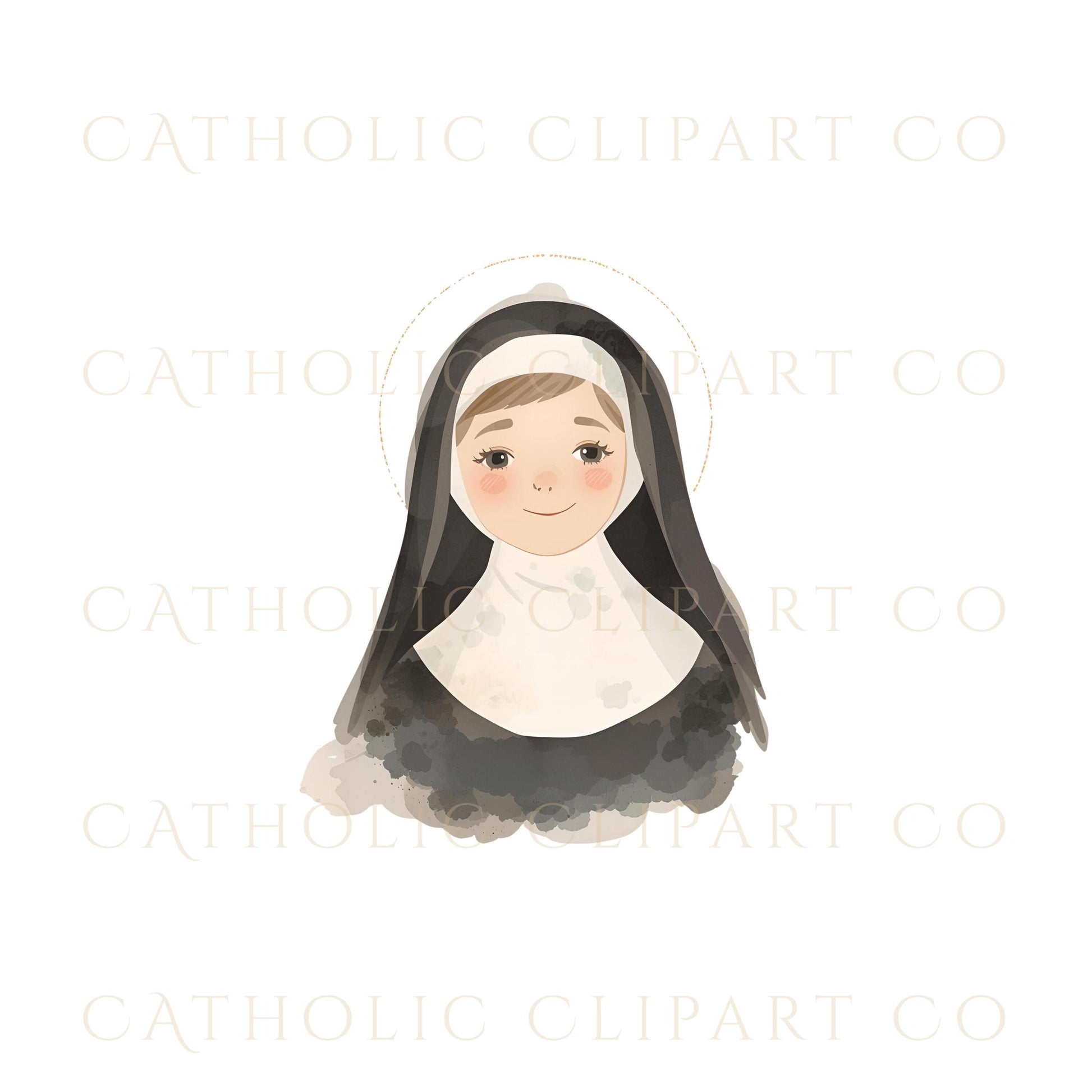 Little Flower saint watercolor PNG | Santa “Pequeña Flor” en estilo acuarela PNG