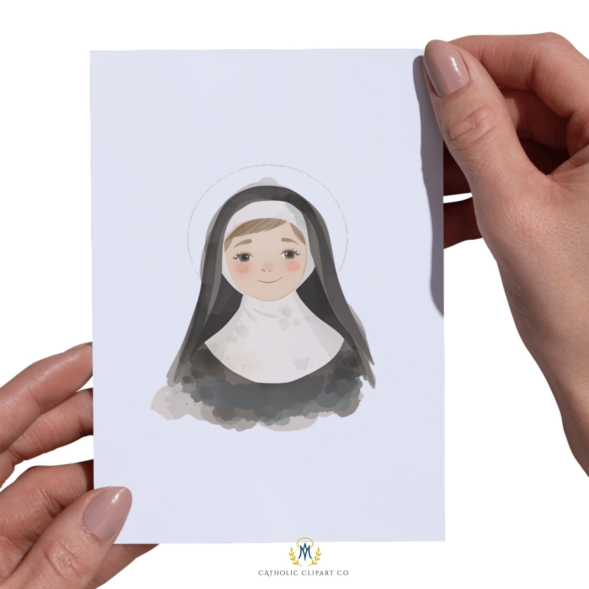 St. Thérèse illustration for prayer cards | Ilustración de Santa Teresita para tarjetas de oración