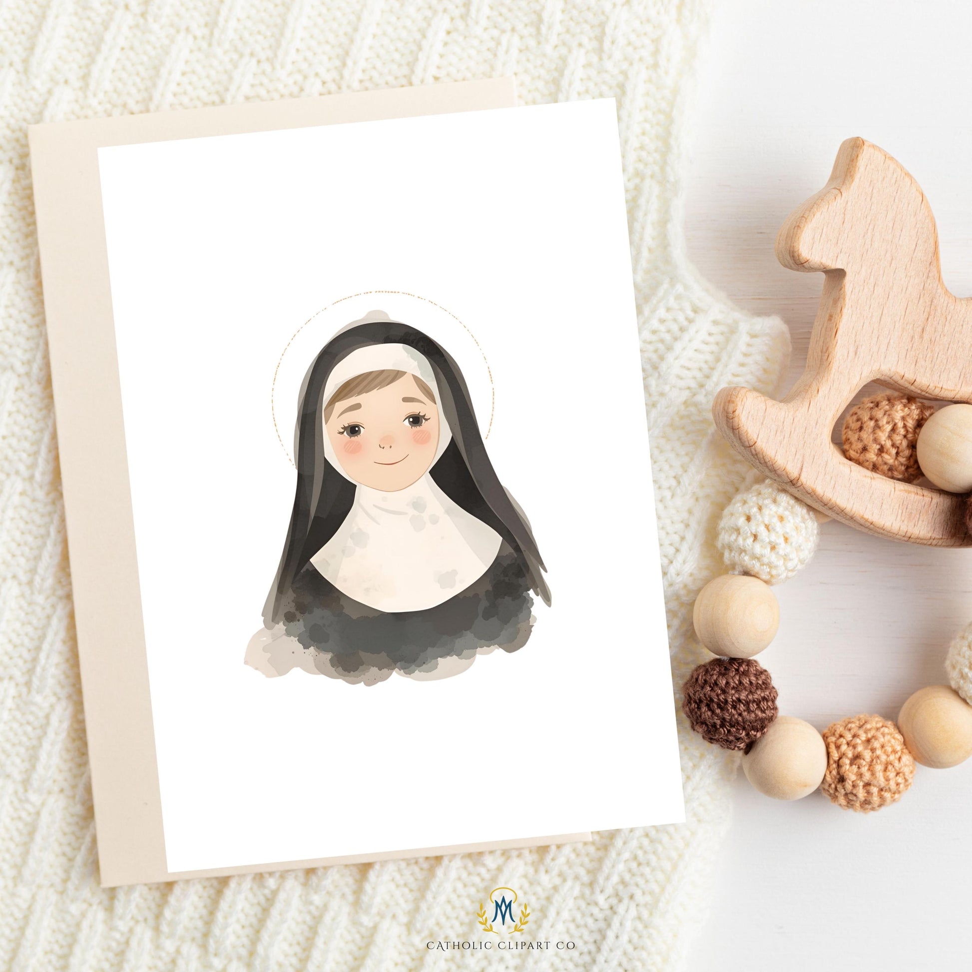 Catholic saint clipart for crafts | Clipart de santa católica para manualidades