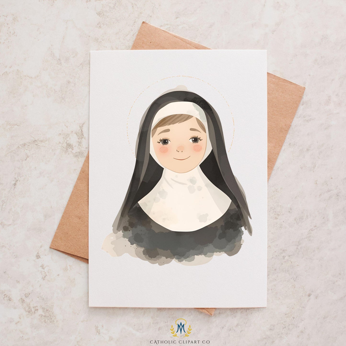 Catholic printable saint image | Imagen imprimible de santa católica