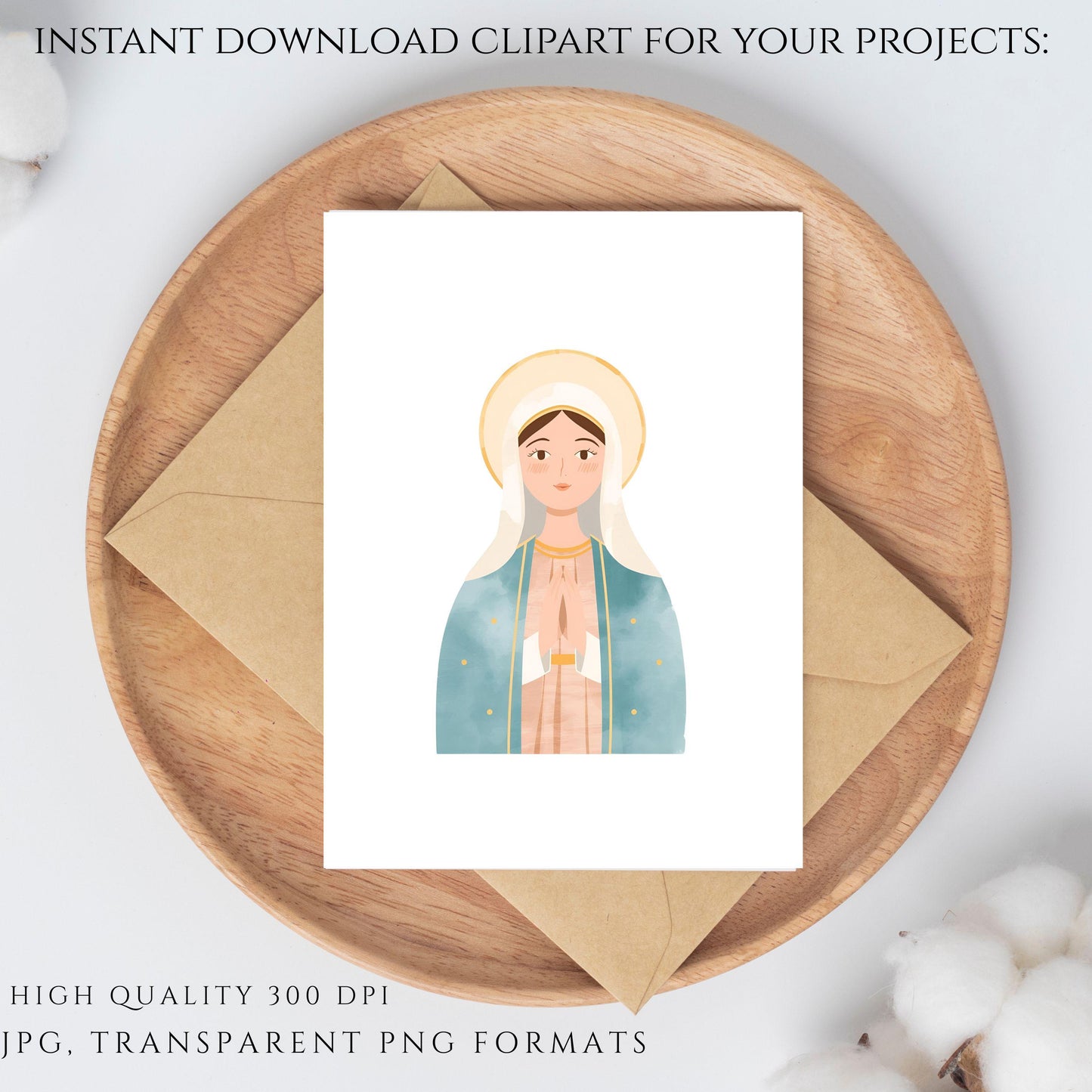 Kids-style Marian artwork | Arte mariano en estilo infantil