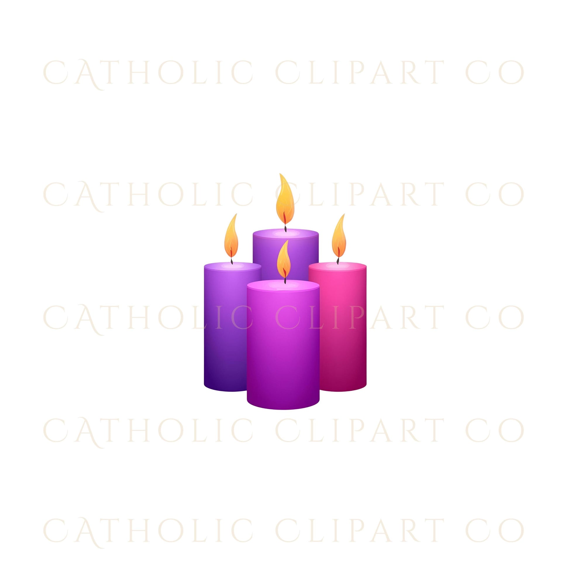 Advent candle set with floral accents • Conjunto de velas de Adviento con flores