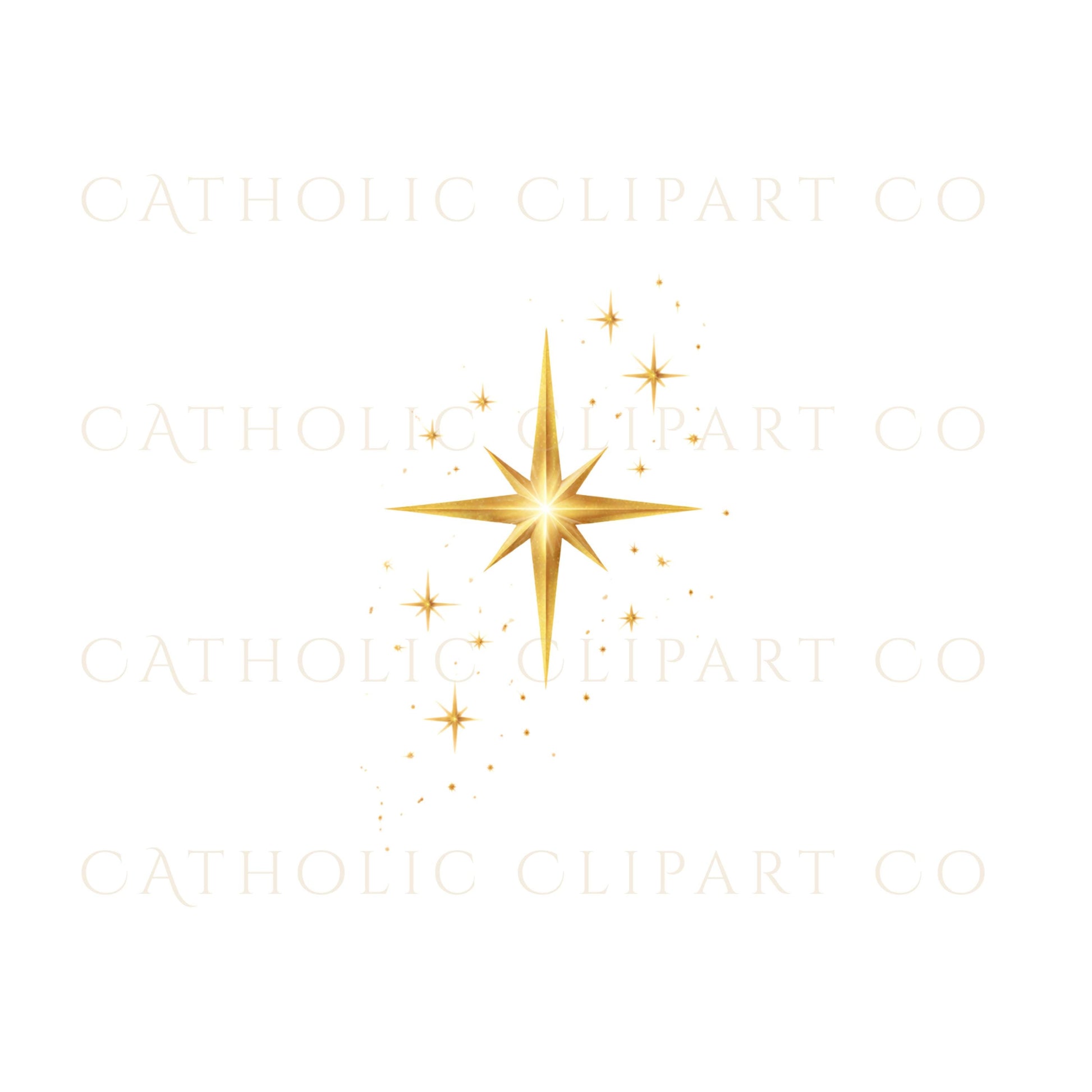 Catholic Marian design elements with stars and light | Elementos de diseño mariano con estrellas y luz