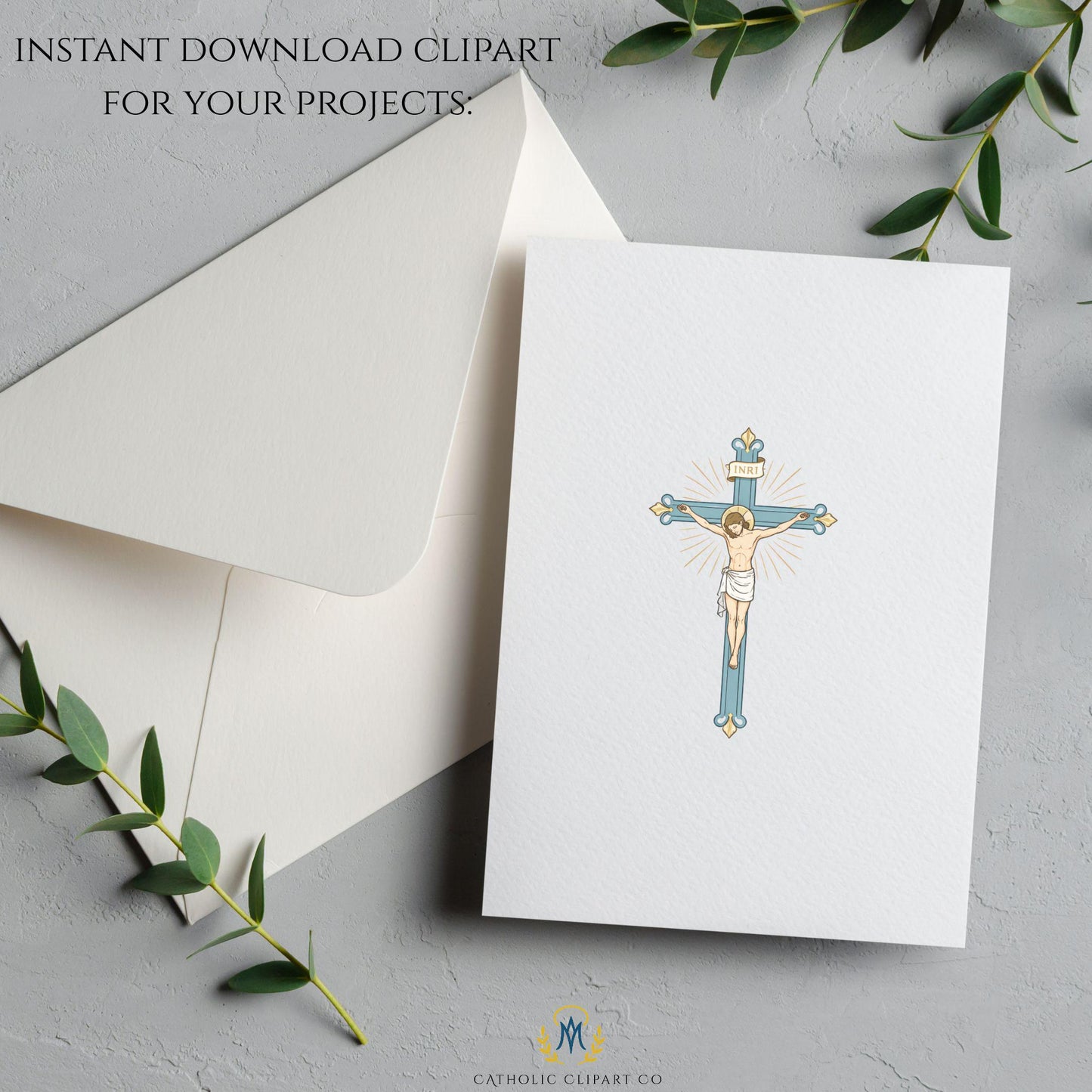 Catholic crucifix PNG clipart for faith-based projects | Clipart PNG de crucifijo católico para proyectos de fe