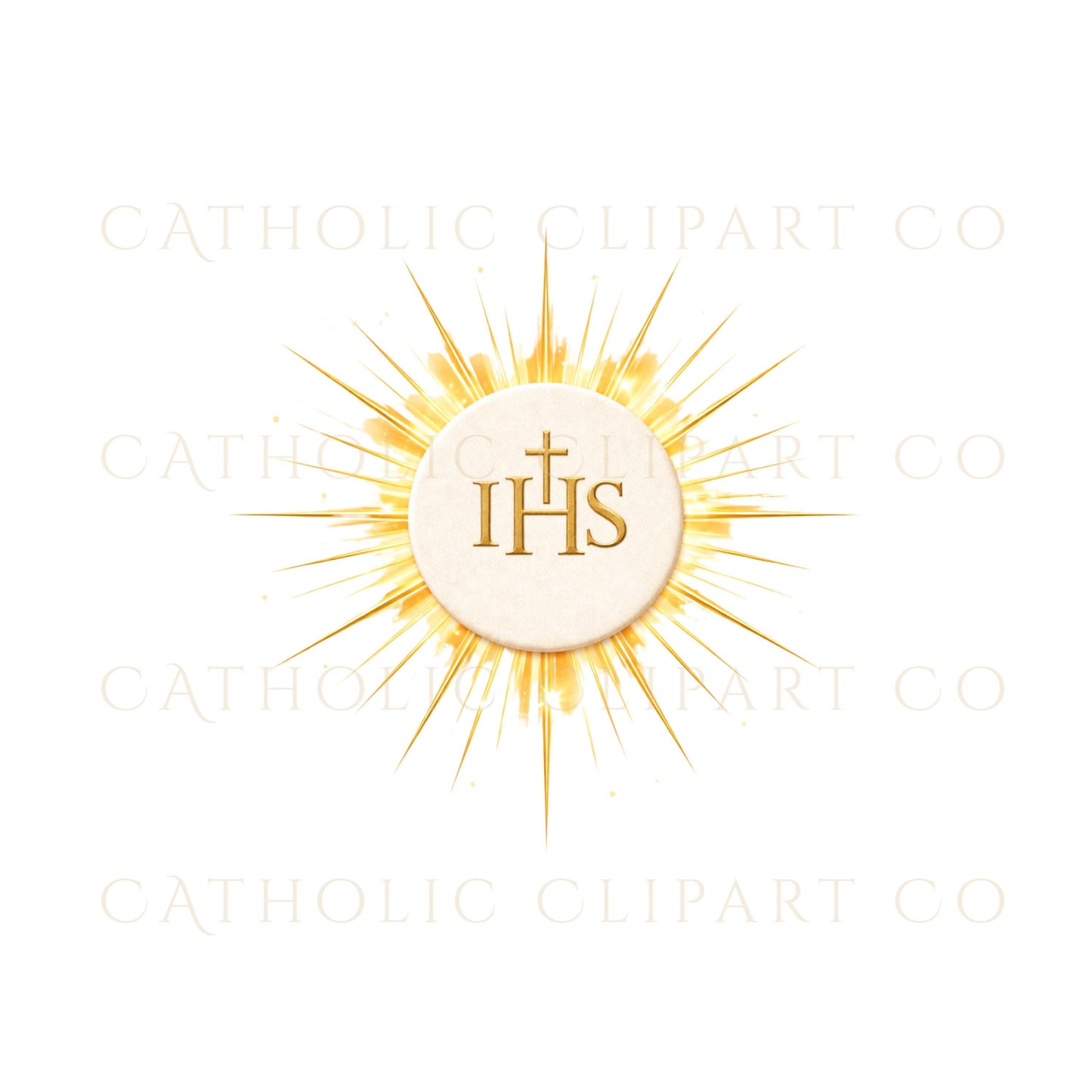 First Holy Communion Clipart Bundle, Catholic Eucharist Symbols, Chalice Host Cross Wheat Grapes, Gold Religious PNG