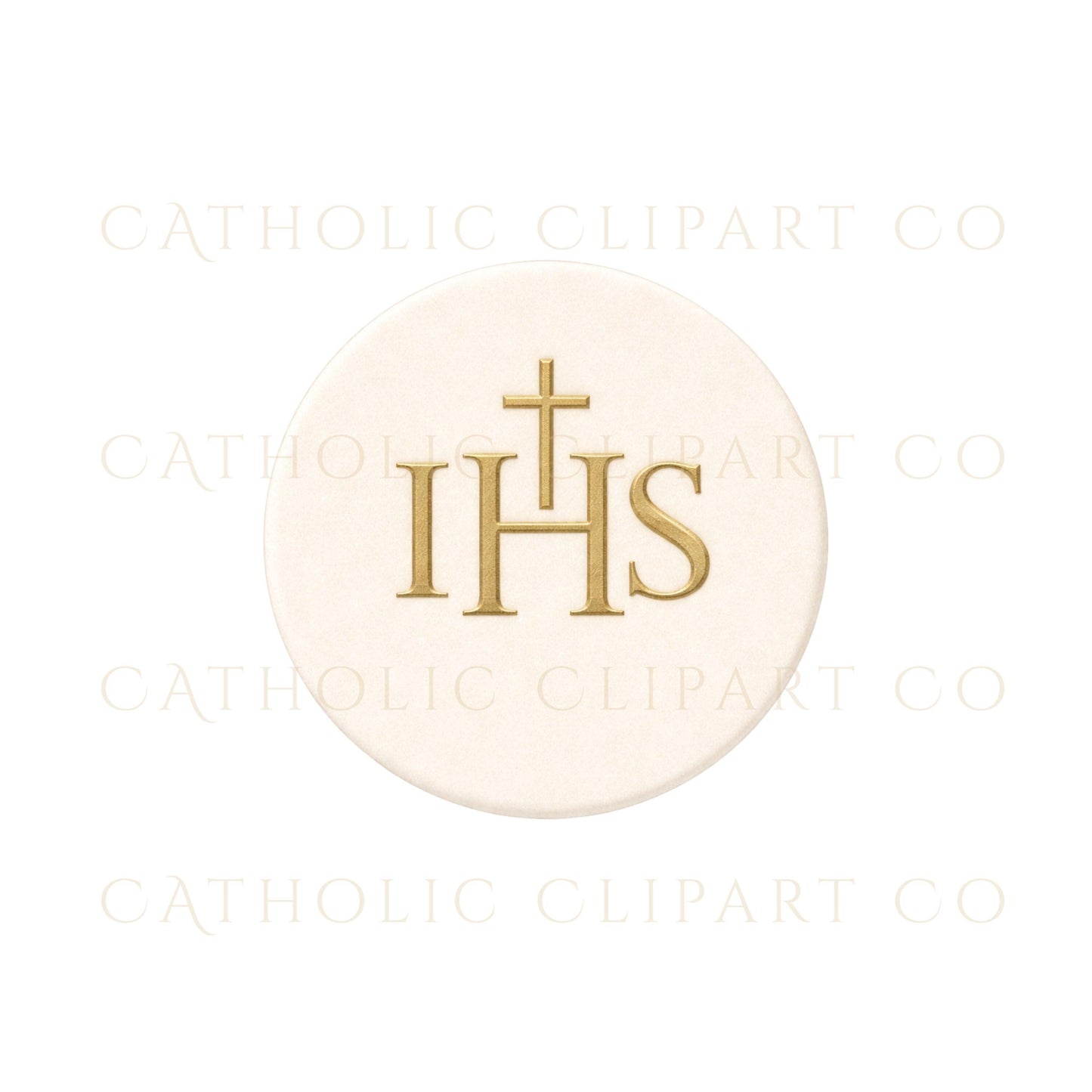 Minimal gold cross Catholic clipart — Cruz católica minimalista en dorado