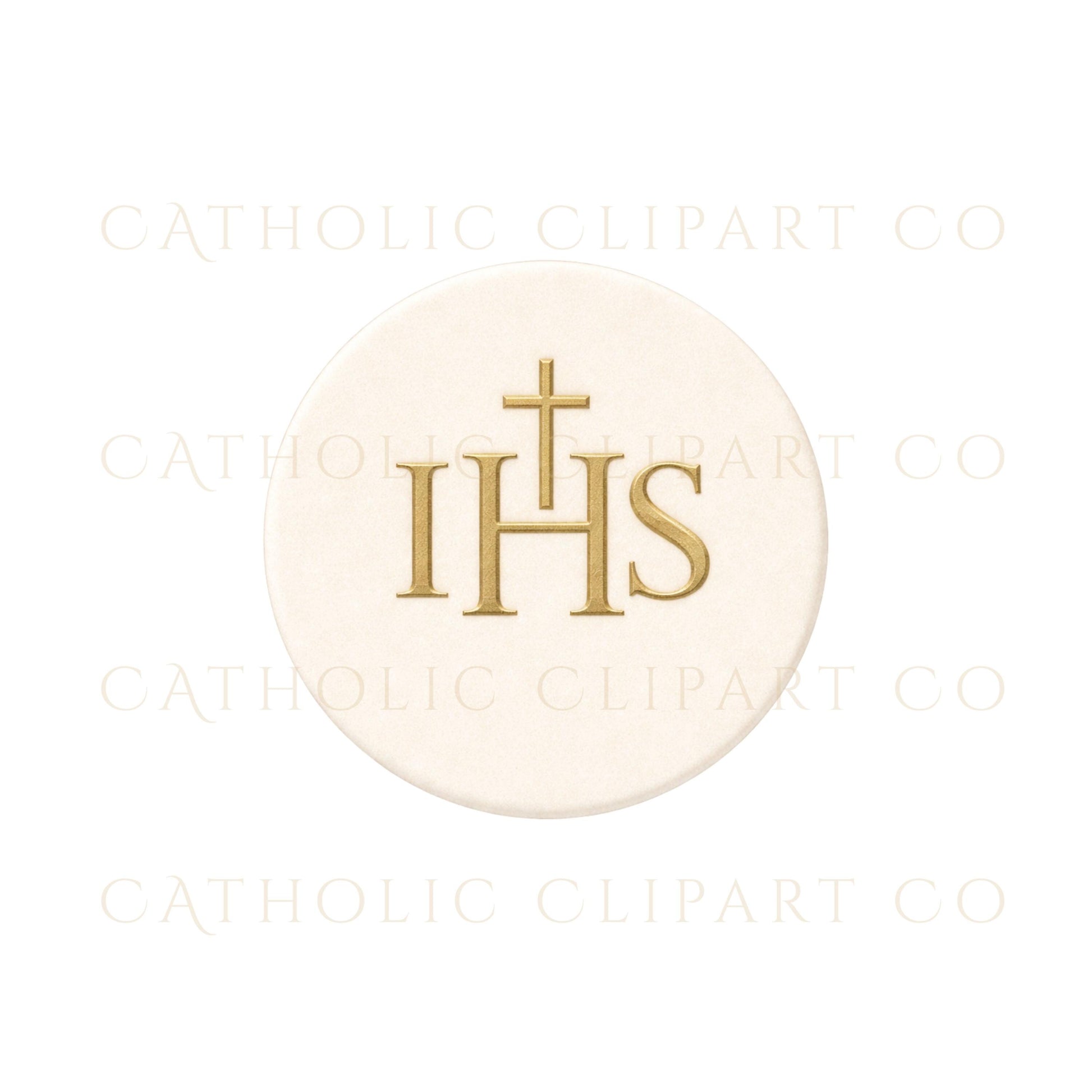 Minimal gold cross Catholic clipart — Cruz católica minimalista en dorado
