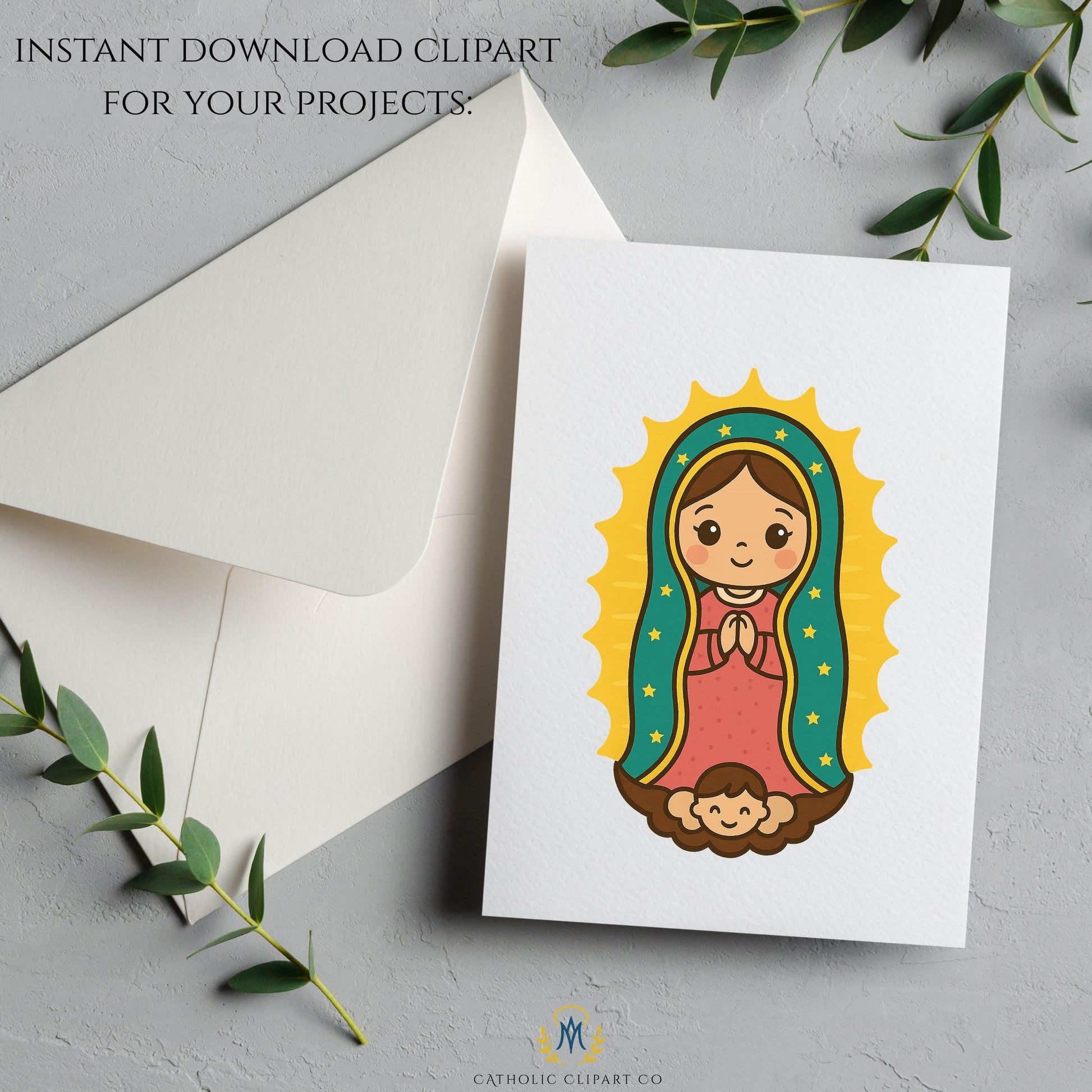 Our Lady of Guadalupe kids religious clipart – Clipart religioso infantil de la Virgen de Guadalupe