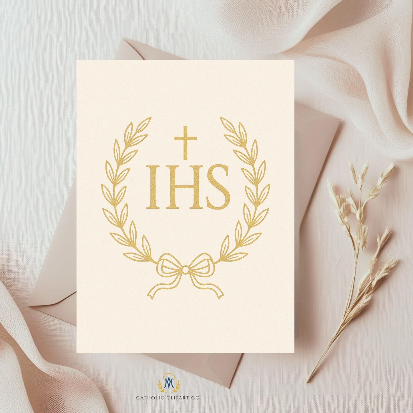 Floral arch with cross for elegant Catholic wedding art • Arco floral con cruz para arte elegante de boda católica