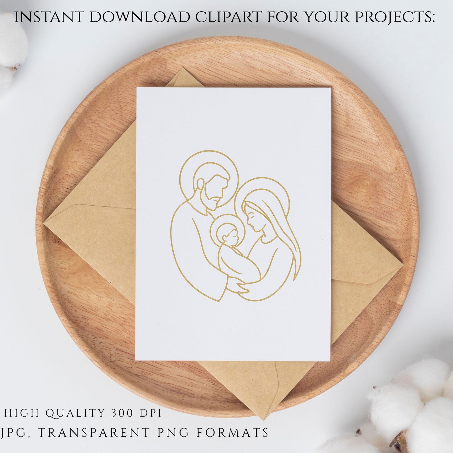 Spiritual line art for Catholic crafts – Arte lineal espiritual para manualidades católicas