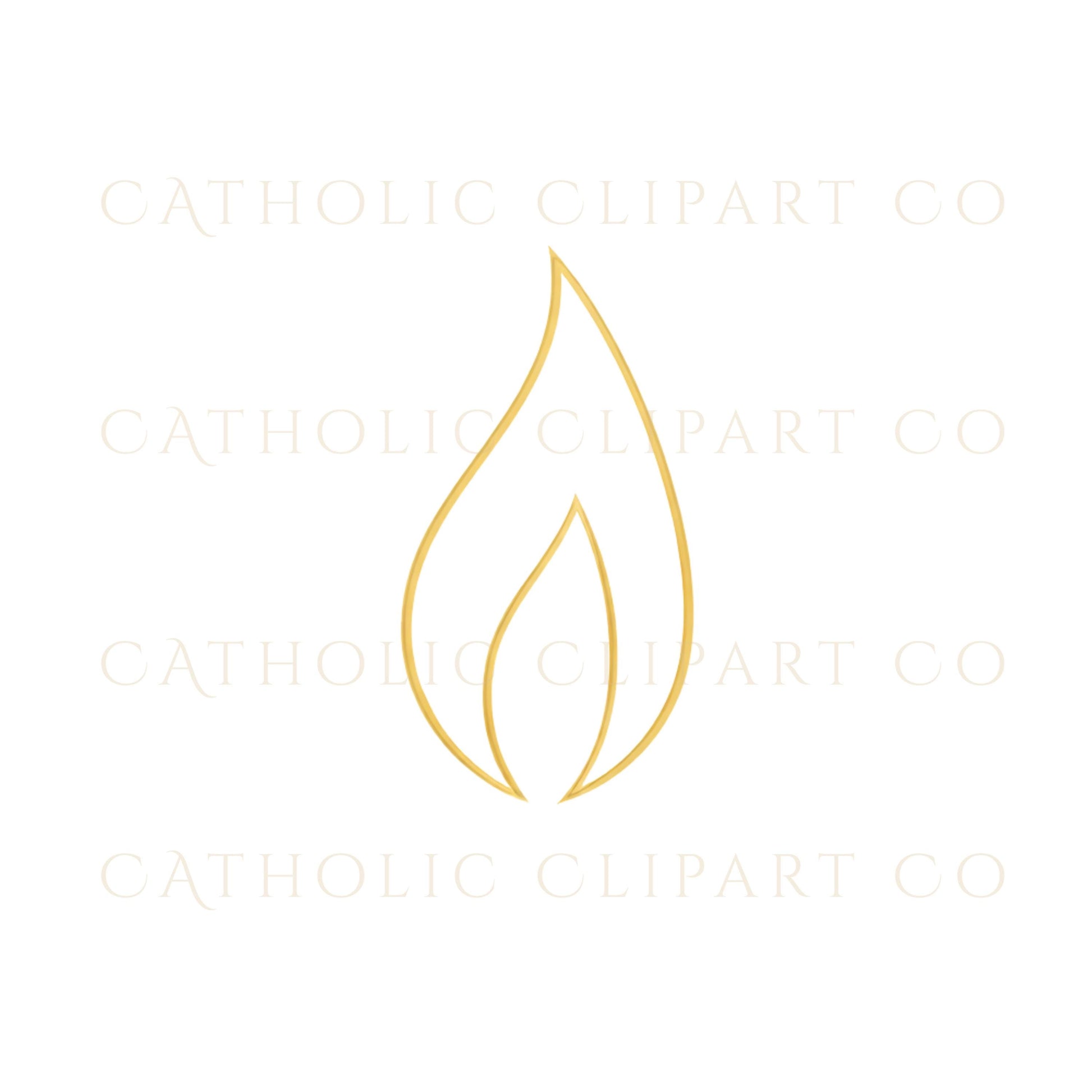 Confirmation flame clipart symbolizing the Holy Spirit / Llama de Confirmación que representa el Espíritu Santo