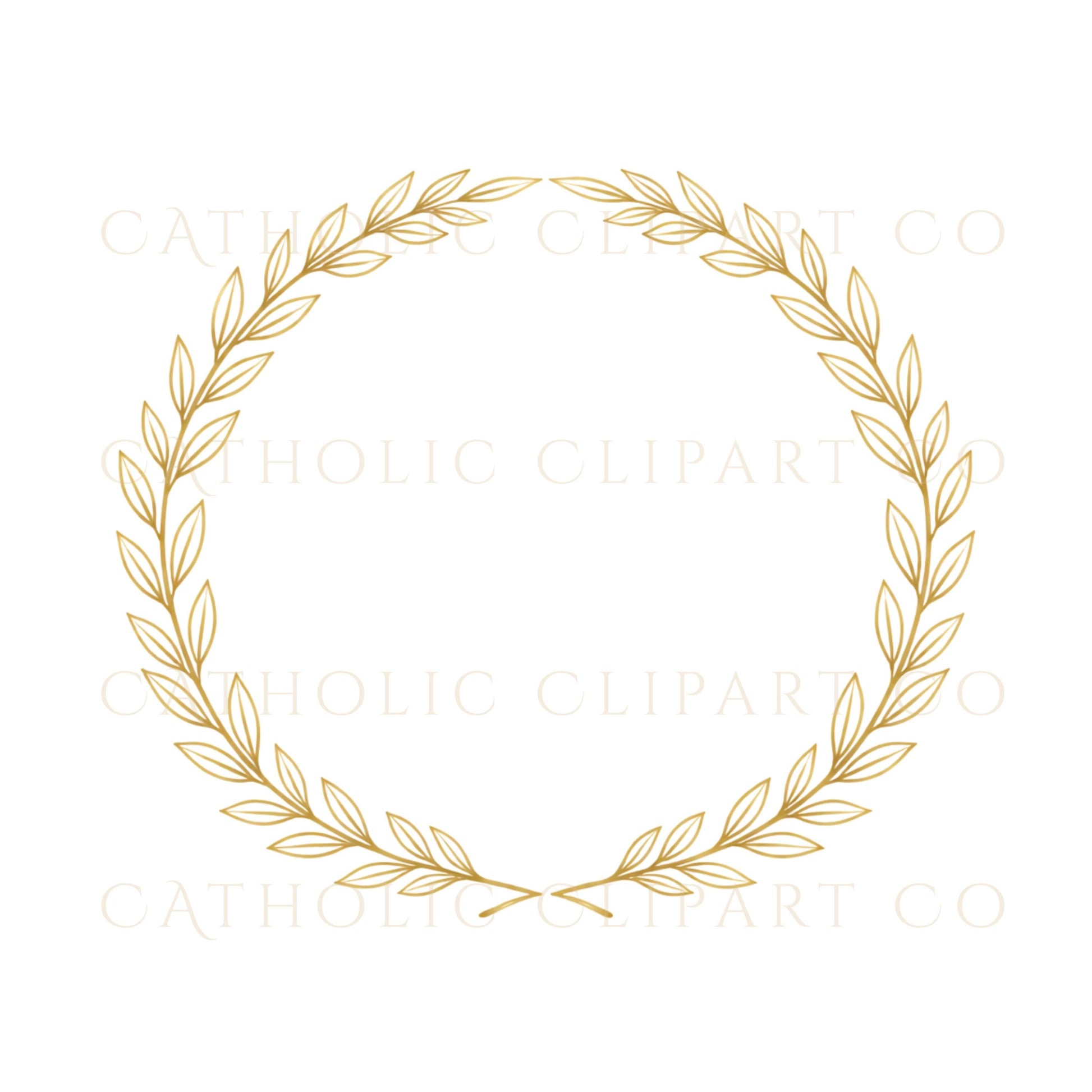 Catholic wedding stationery mockup using gold botanical wreath | Mockup de papelería de boda católica con corona botánica dorada