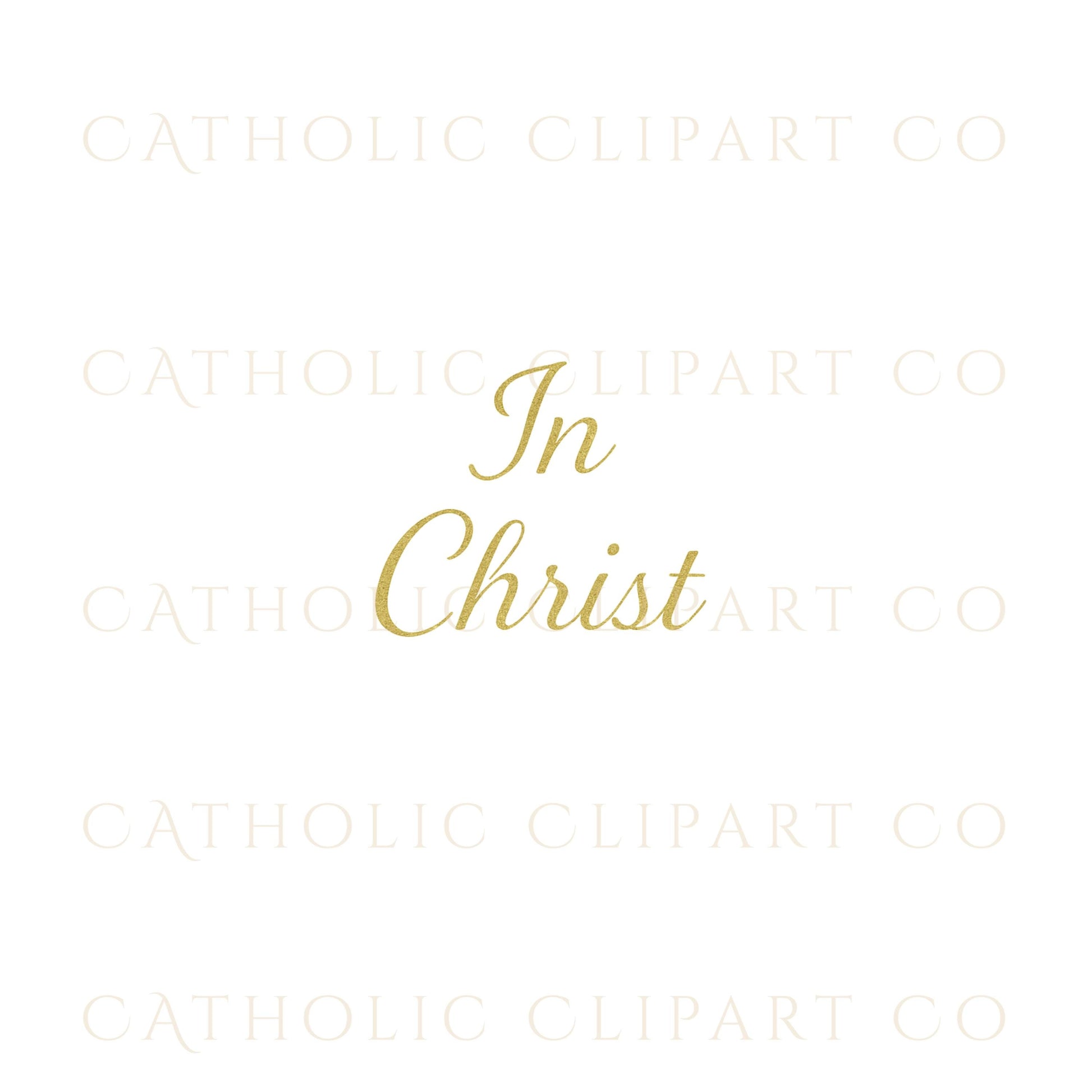 Gold Catholic calligraphy words for sacraments | Palabras católicas en caligrafía dorada para sacramentos