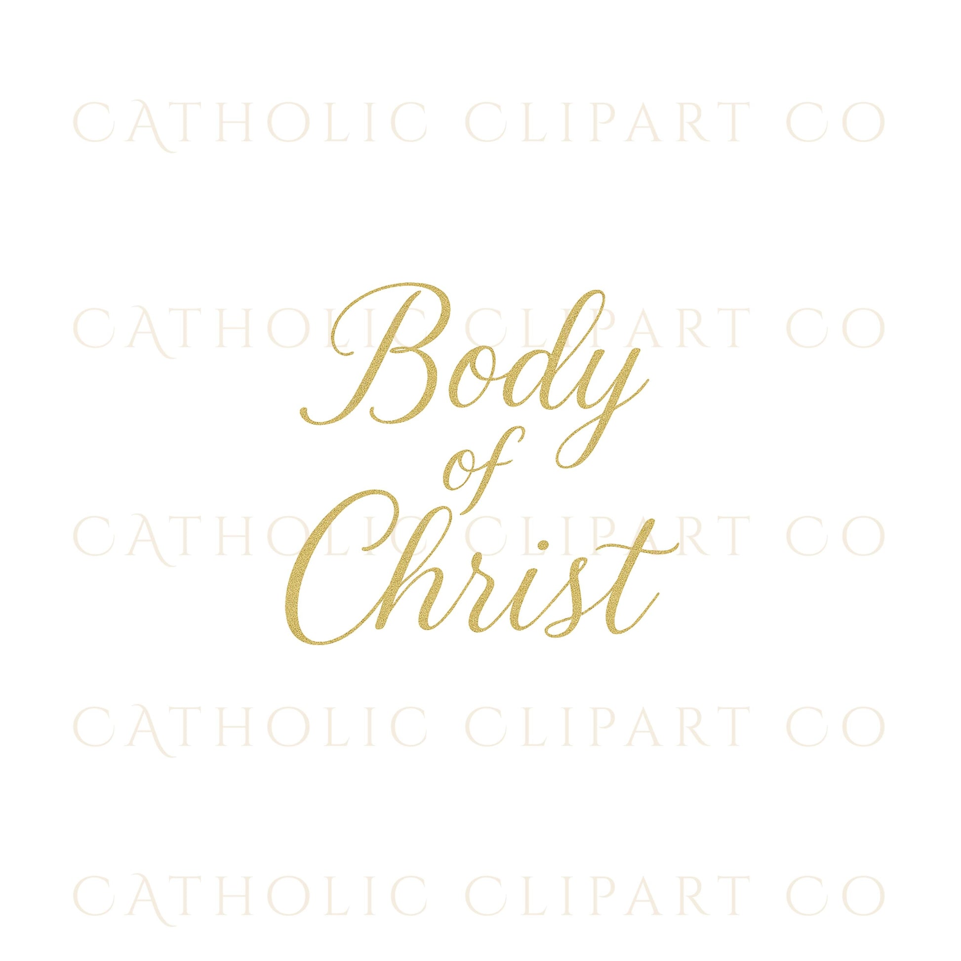 Blessed Sacrament gold Catholic text | Santísimo Sacramento en texto dorado católico
