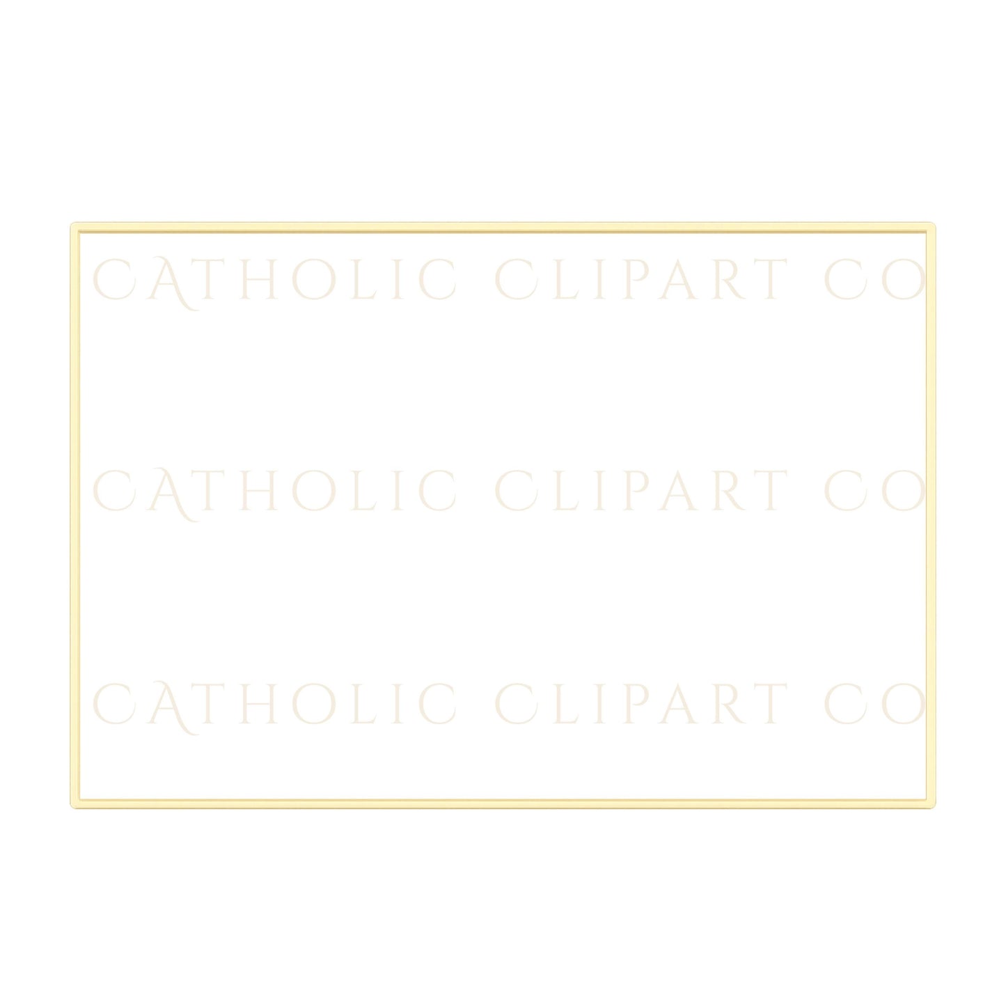 Elegant Catholic gold frame clipart with thin border and decorative flourishes, luxury style | Marco católico elegante en dorado con borde fino y adornos decorativos, estilo lujoso