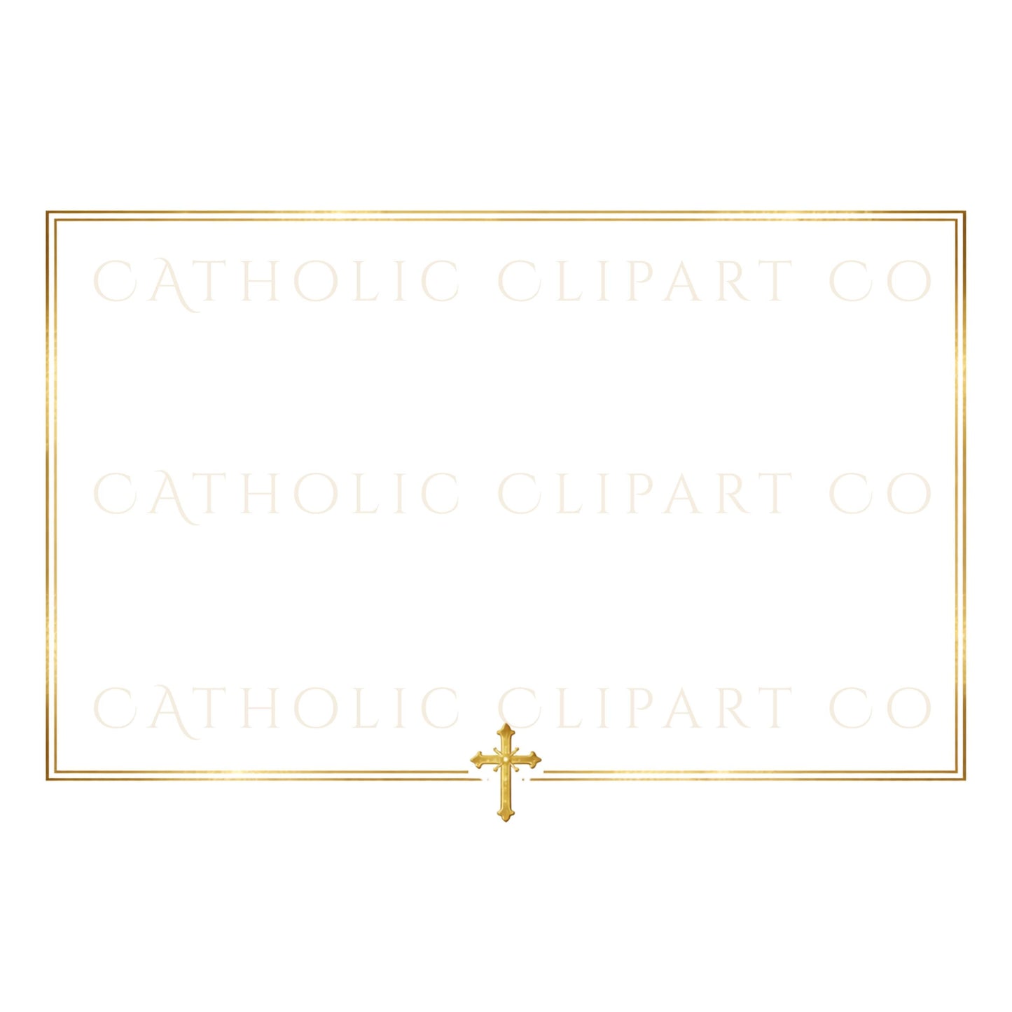 Luxury Catholic certificate border clipart with ornate gold corners and clean white background | Borde de certificado católico de lujo con esquinas ornamentales doradas y fondo blanco limpio
