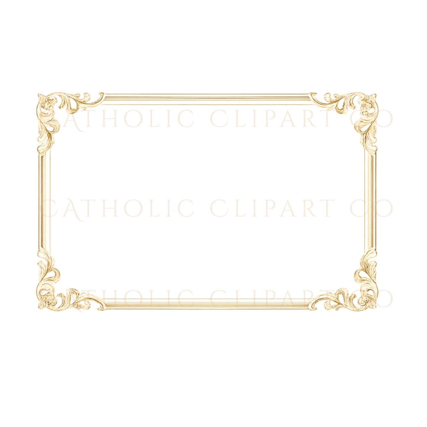 Gold foil Catholic frame with cross accent, ideal for sacramental certificates and church documents | Marco católico en efecto dorado con cruz, ideal para certificados sacramentales y documentos parroquiales