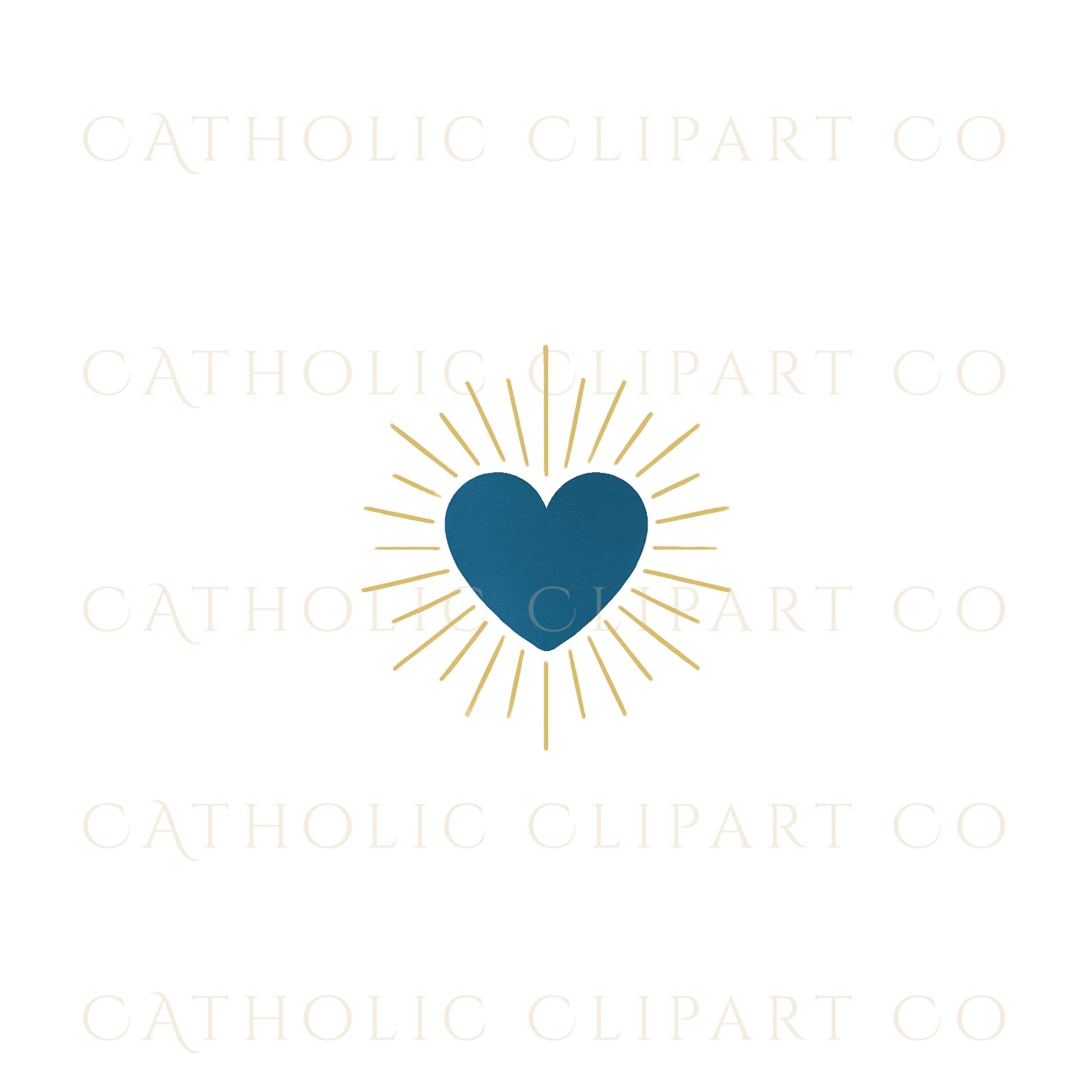 Catholic cross and IHS wedding clipart in blue and gold – Clipart de boda católica con cruz e IHS en azul y dorado