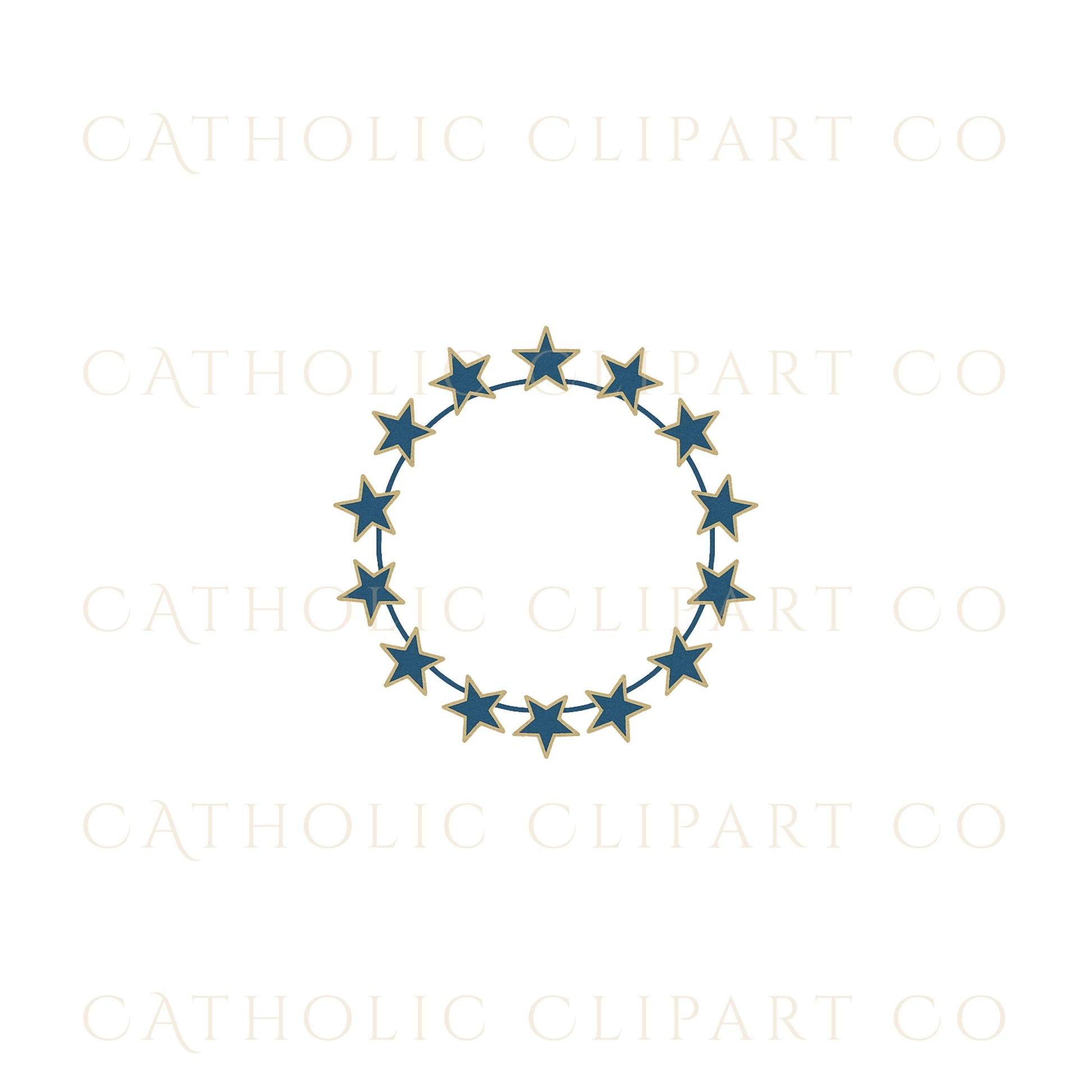 Blue and gold Catholic wedding symbols for church ceremonies – Símbolos católicos de boda en azul y dorado para ceremonias en la iglesia