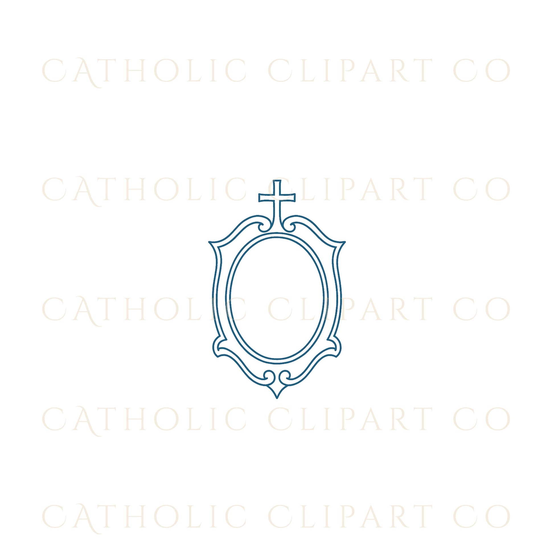 Catholic wedding PNG clipart set with religious symbols – Set de clipart PNG para boda católica con símbolos religiosos