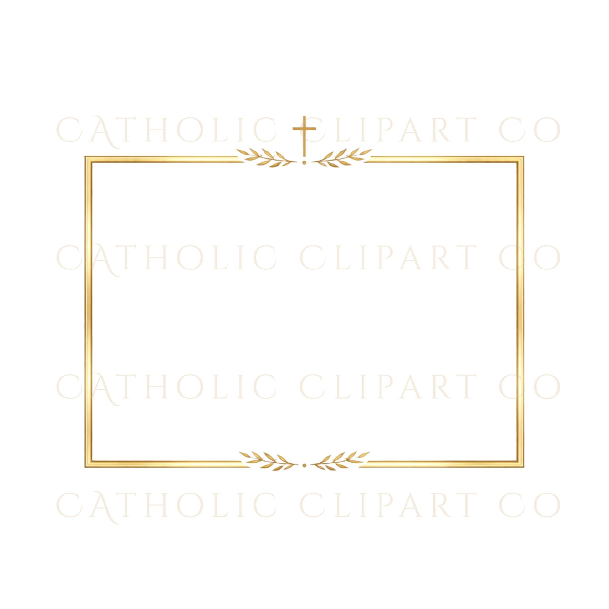 Luxury Catholic frame clipart set with timeless gold designs | Set de clipart de marcos católicos de lujo con diseños dorados atemporales