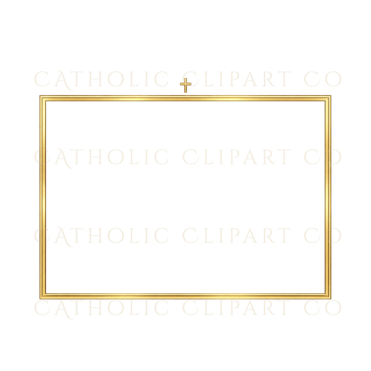 Gold Catholic frames clipart for monograms, certificates, and programs | Clipart de marcos dorados católicos para monogramas, certificados y programas
