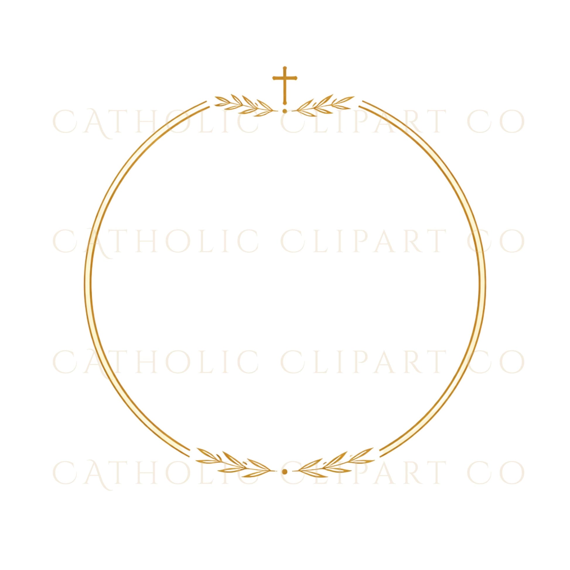 Catholic gold wedding frame clipart for Canva and digital design | Clipart de marcos dorados católicos para bodas en Canva y diseño digital
